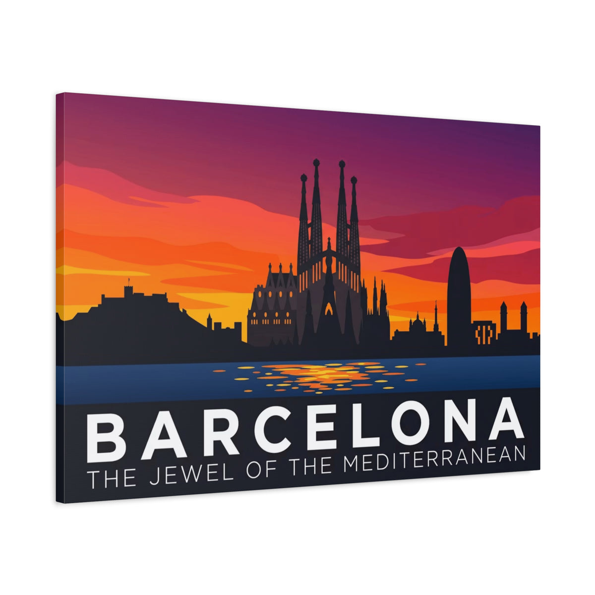 Barcelona Sunset Canvas Print — The Jewel of the Mediterranean