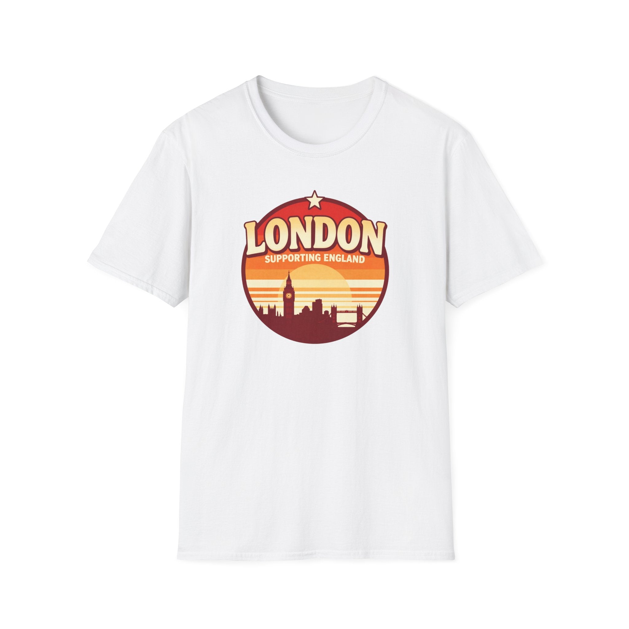 London Skyline T‑Shirt — Supporting England Retro Sunset Graphic
