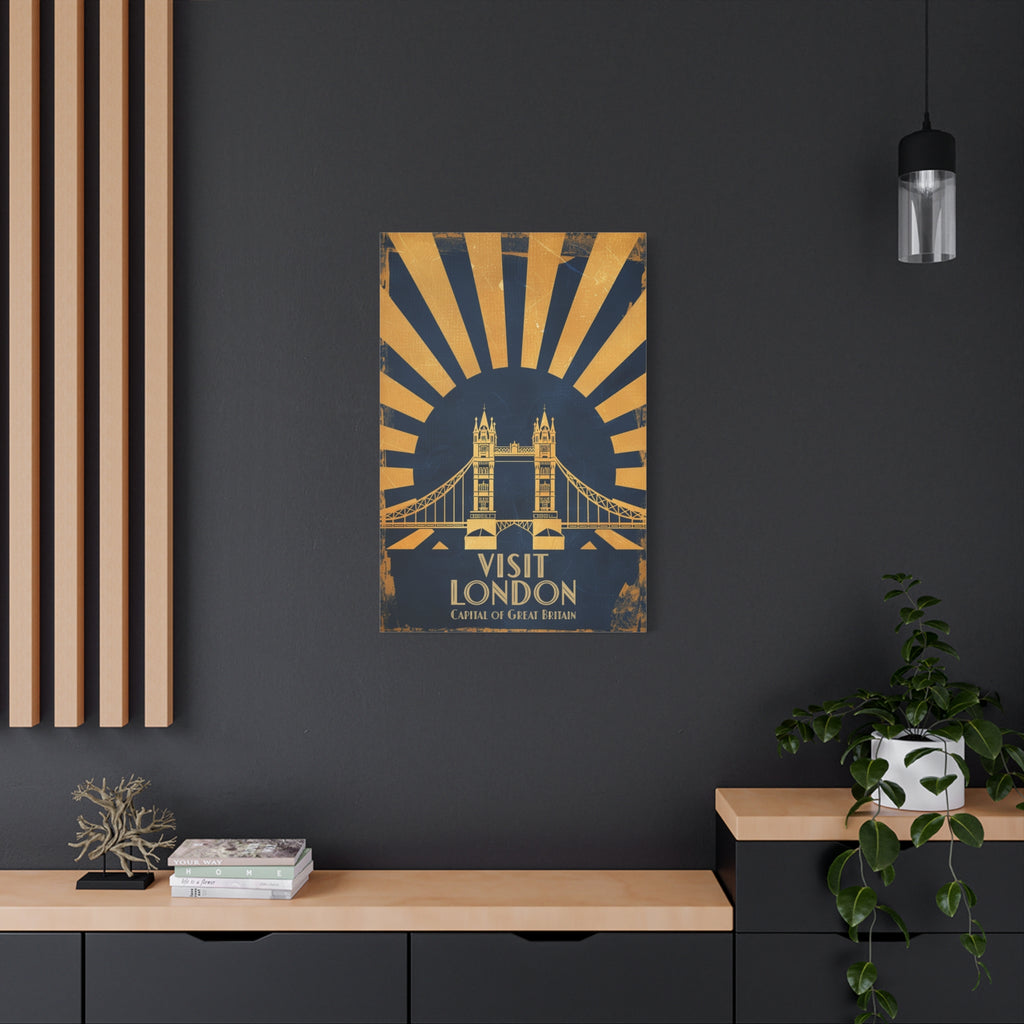 Canvas Wall Art — Vintage 'Visit London' Travel Poster