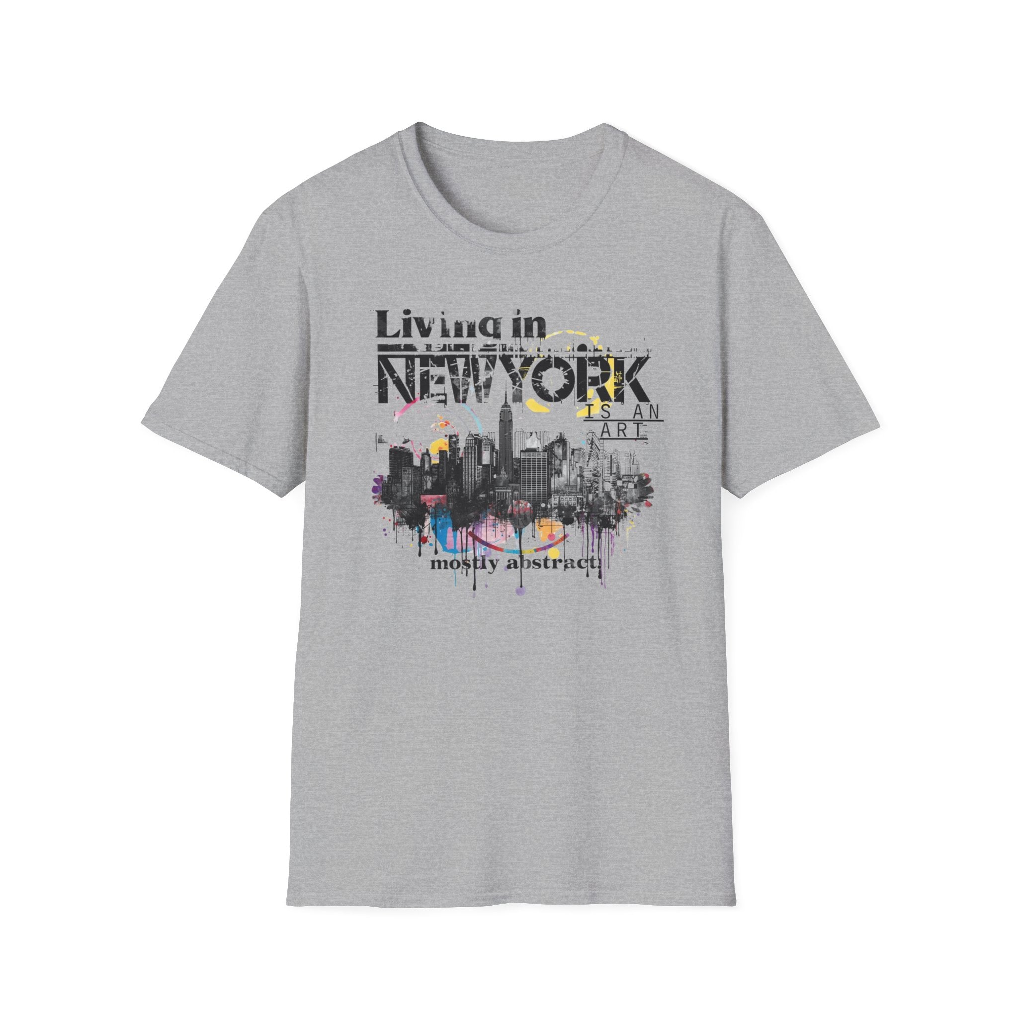 New York Skyline T-Shirt — 'Living in New York' Urban Watercolor Tee