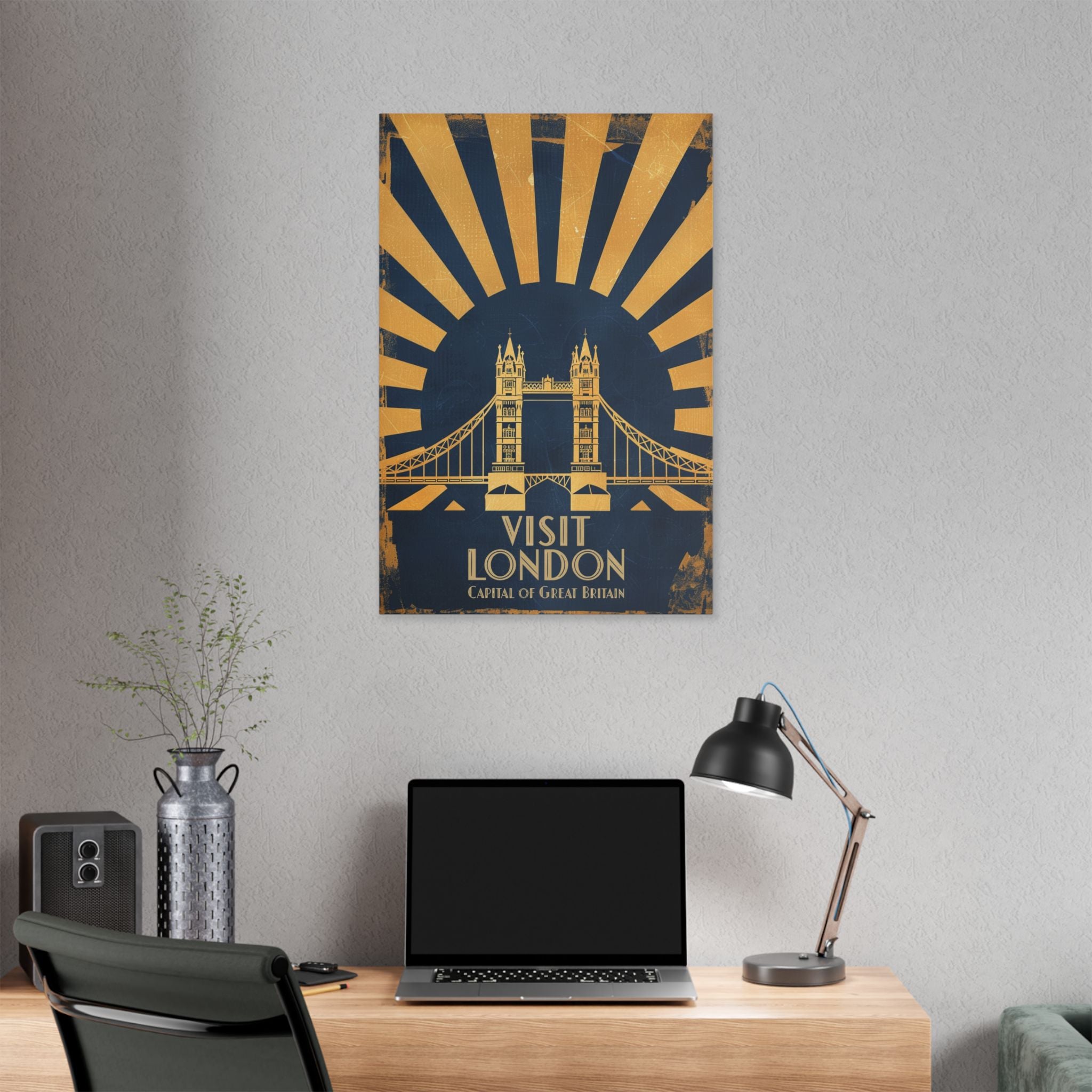 Canvas Wall Art — Vintage 'Visit London' Travel Poster