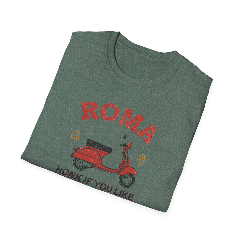 Roma Scooter T‑Shirt — "Honk If You Like Silence" Vintage Vespa Tee