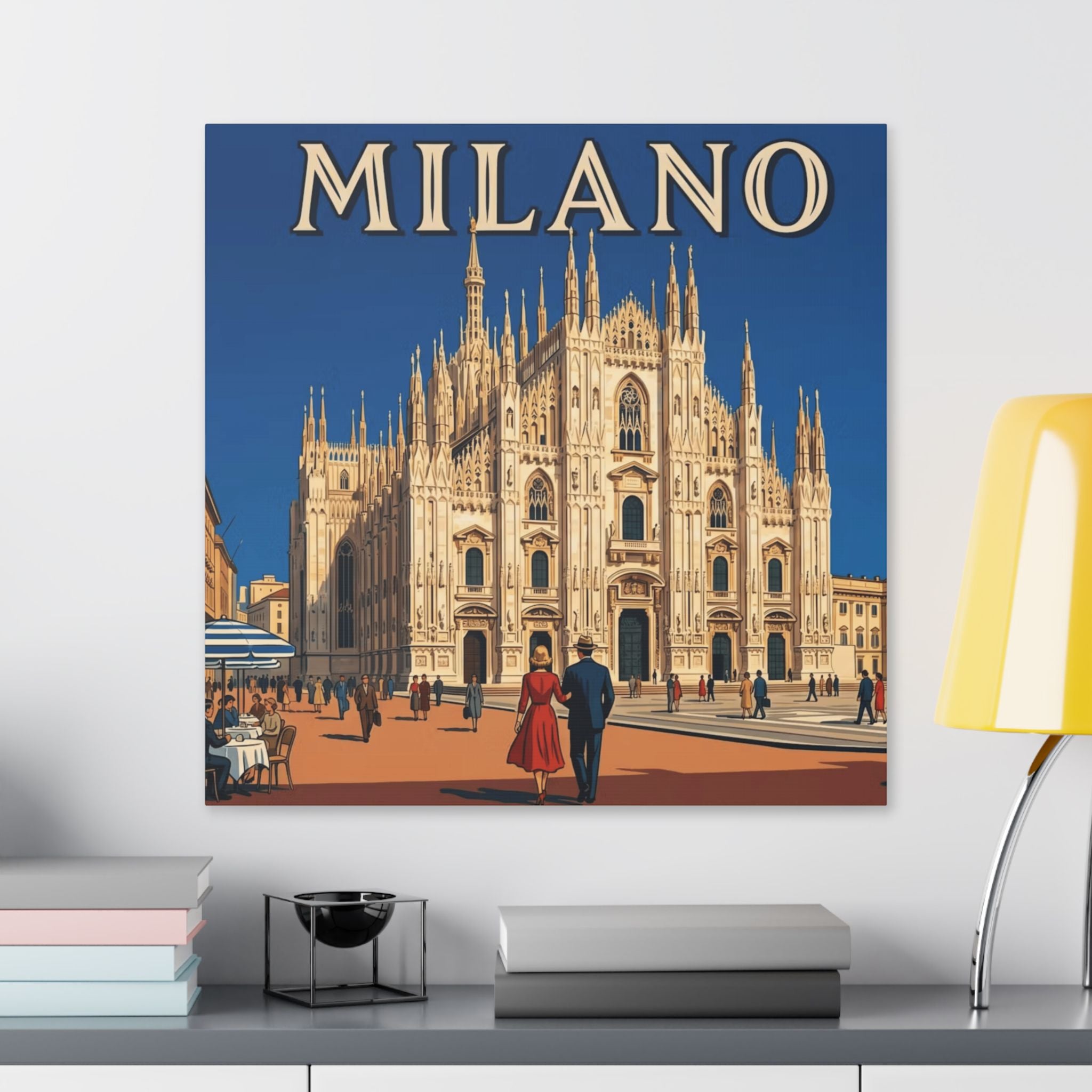 Milano Duomo Travel Canvas — Vintage Italy Wall Art