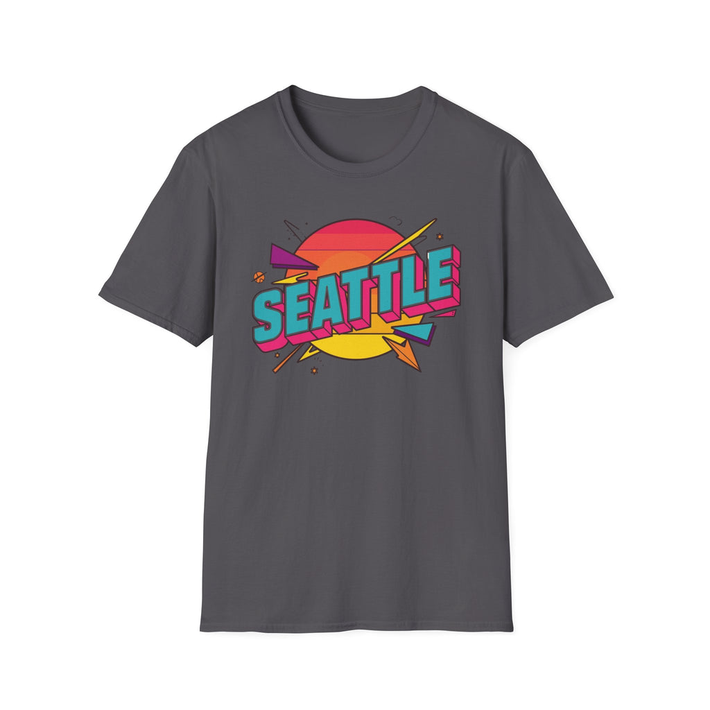 Seattle Retro Sunset T-Shirt — Vintage 80s City Graphic Tee