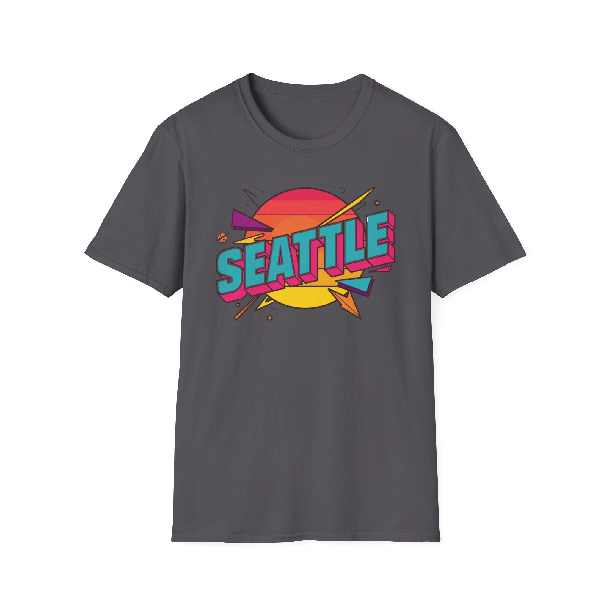 Seattle Retro Sunset T-Shirt — Vintage 80s City Graphic Tee