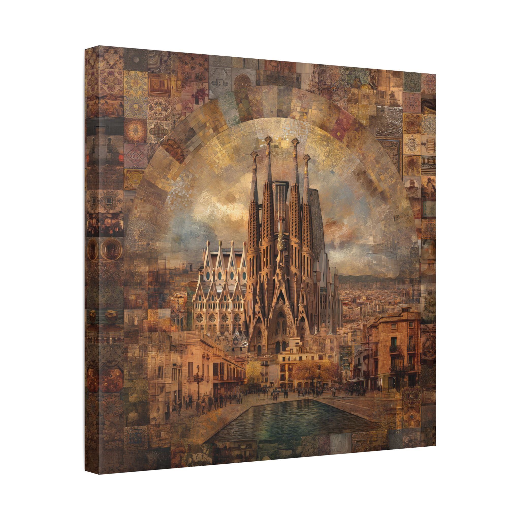 Sagrada Família Mosaic Stretched Canvas Wall Art