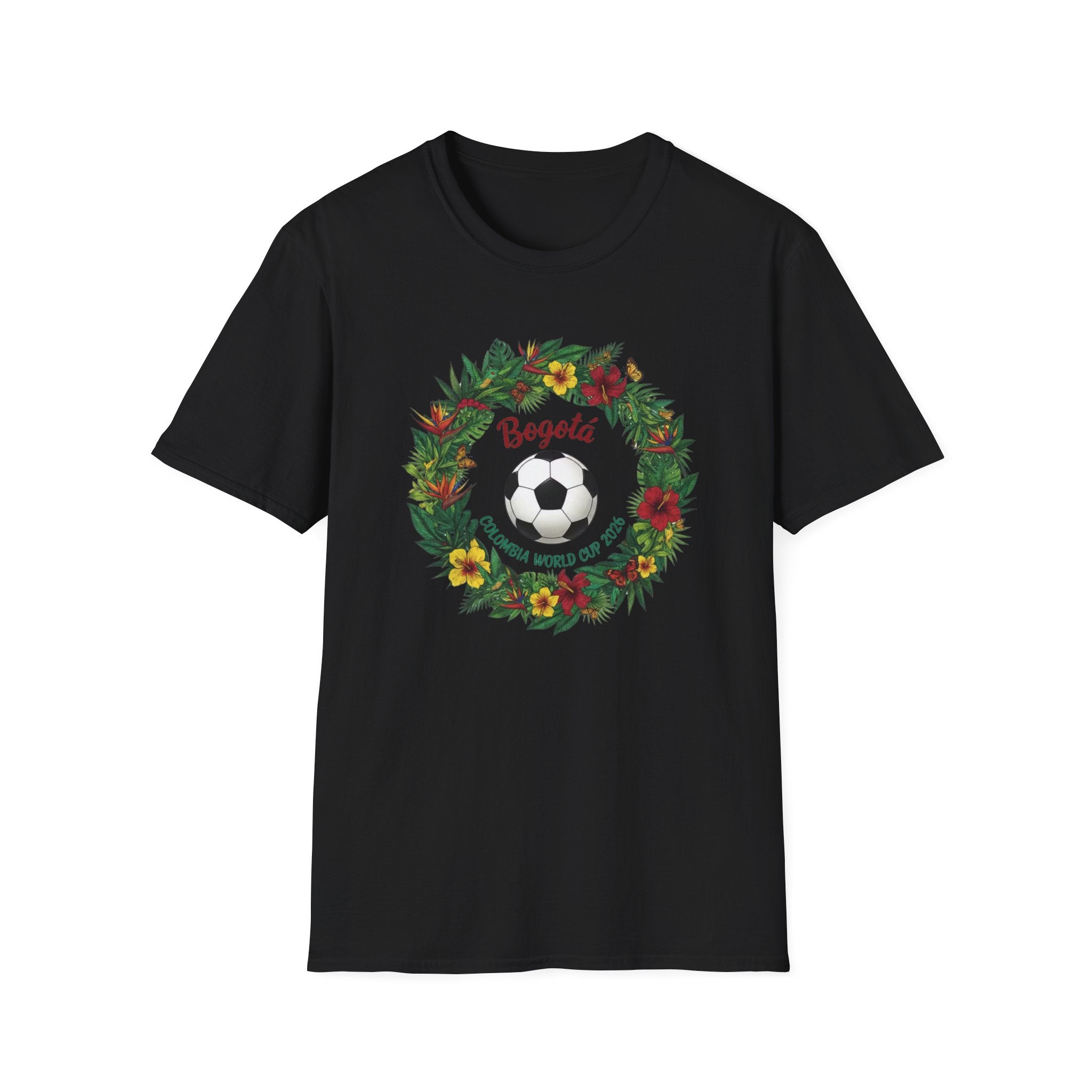 Bogotá Soccer Wreath T-Shirt — World Cup Football Holiday Tee
