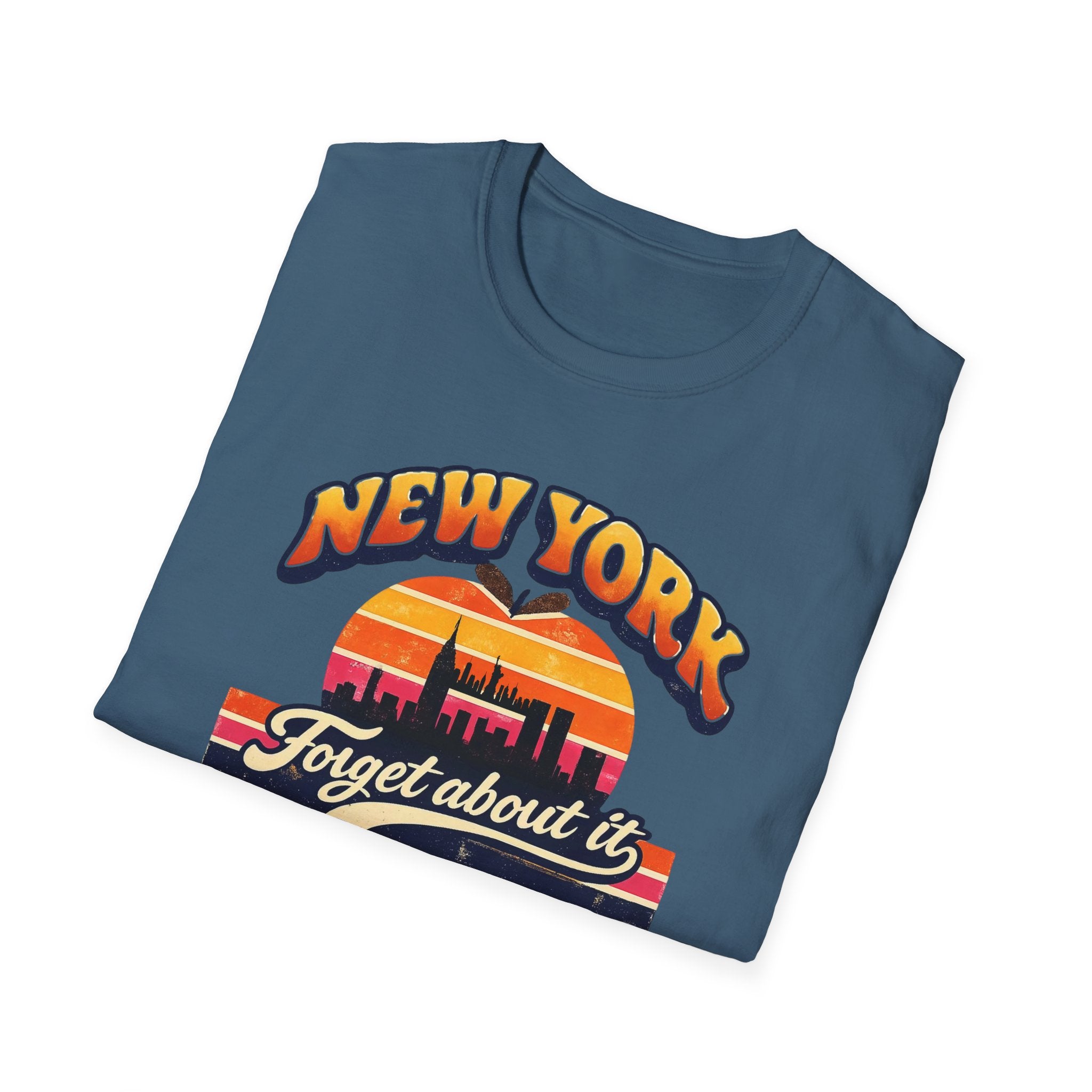 New York "Forget About It" Retro Sunset T-Shirt