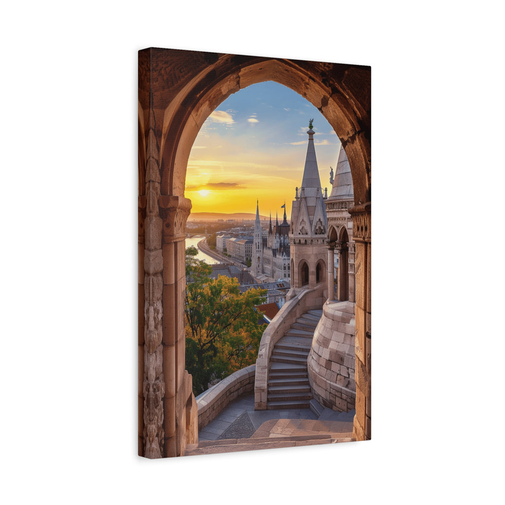 Budapest Fisherman's Bastion Sunset Canvas