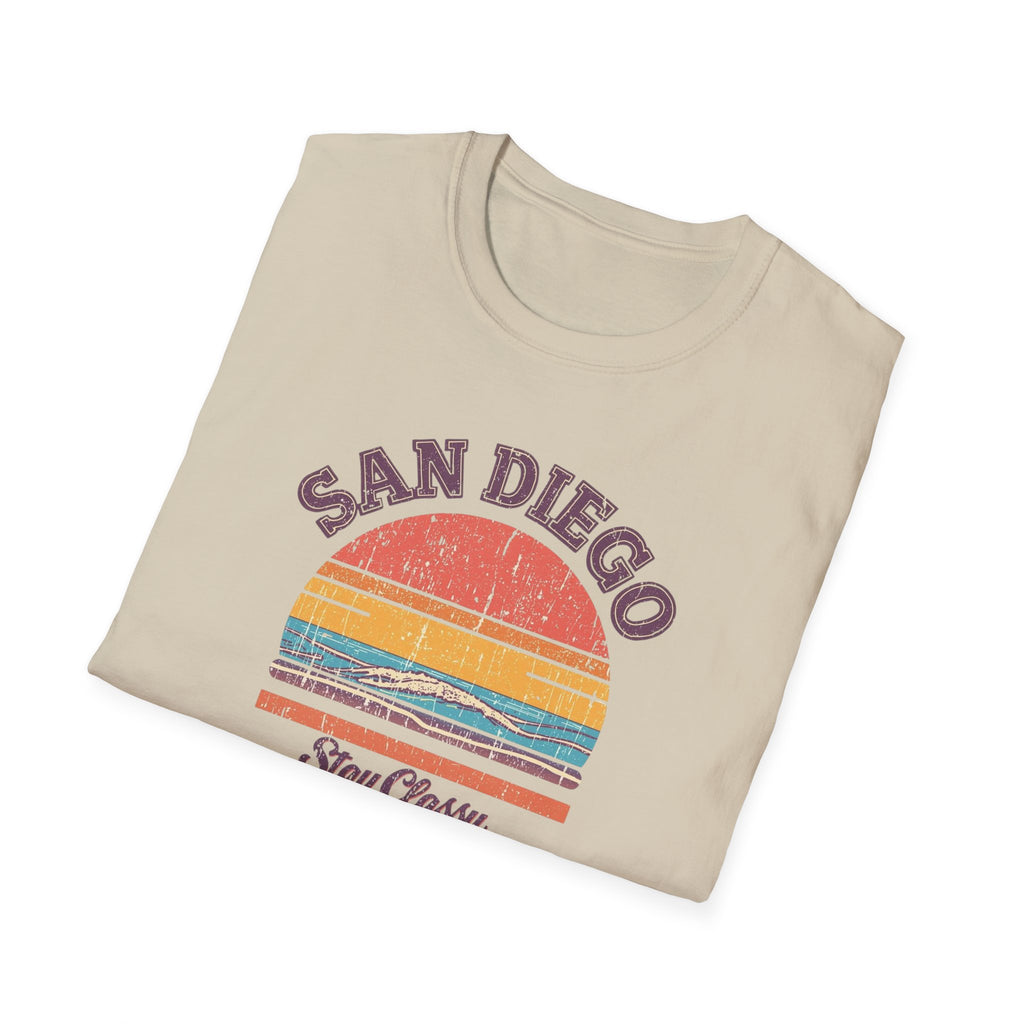 San Diego Retro Sunset T-Shirt — Stay Classy Vintage Beach Tee