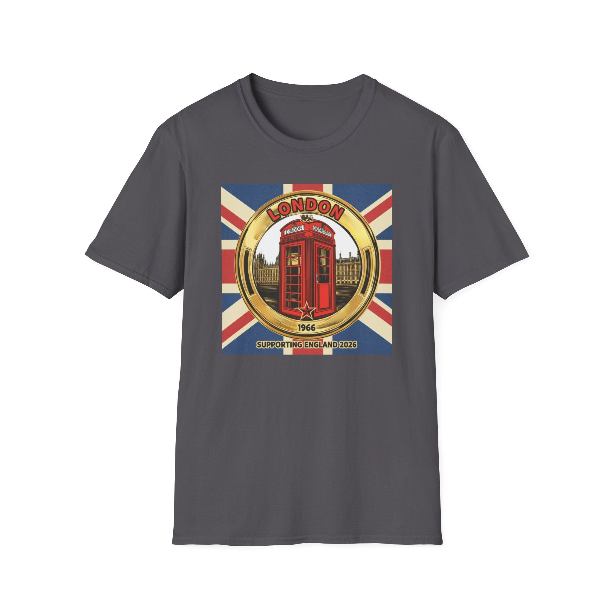 London Phone Booth T-Shirt World Cup 2026 — Vintage Union Jack Travel Supporters Tee