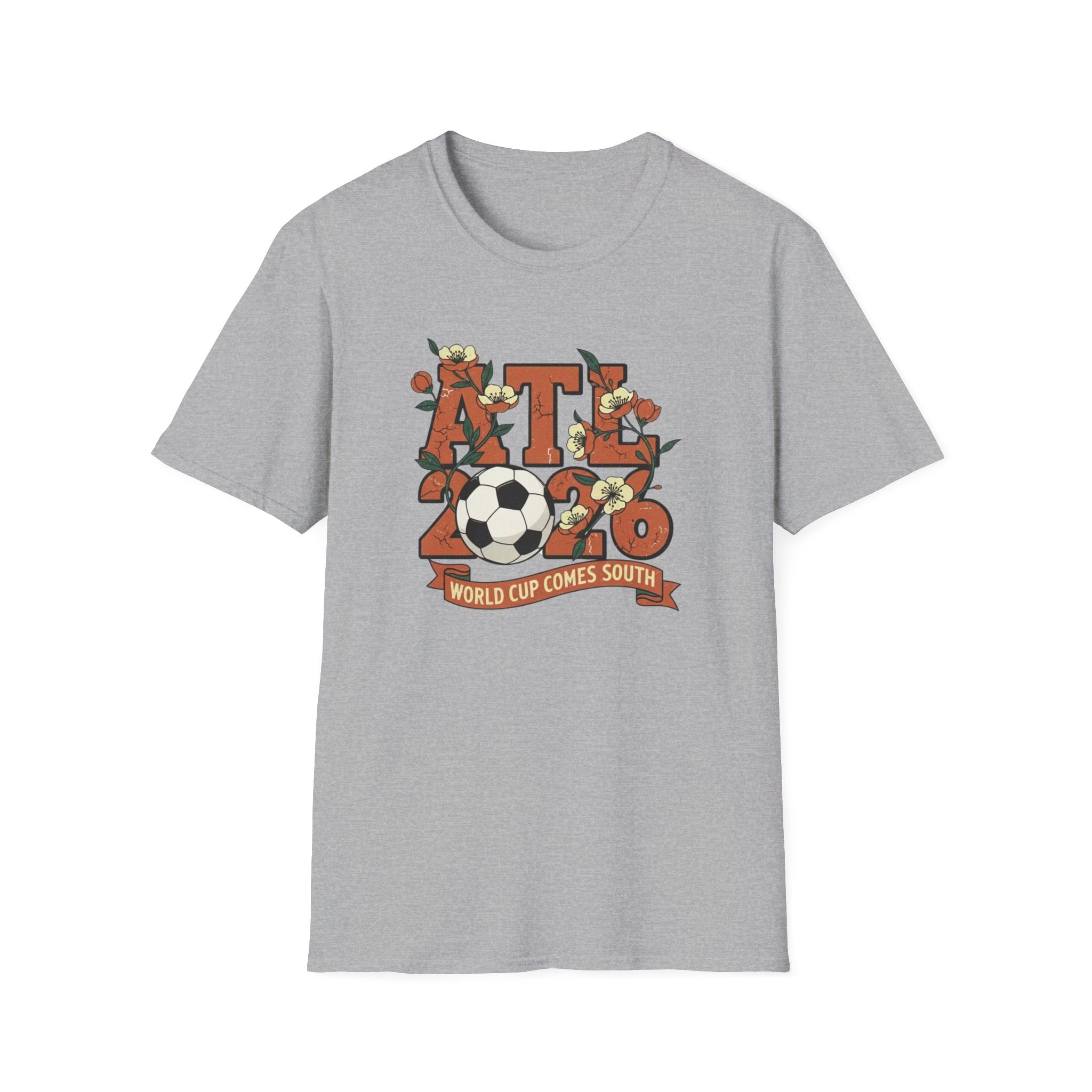Atlanta (ATL) World Cup 2030 Soccer T-Shirt — "World Cup Comes South" Retro Design