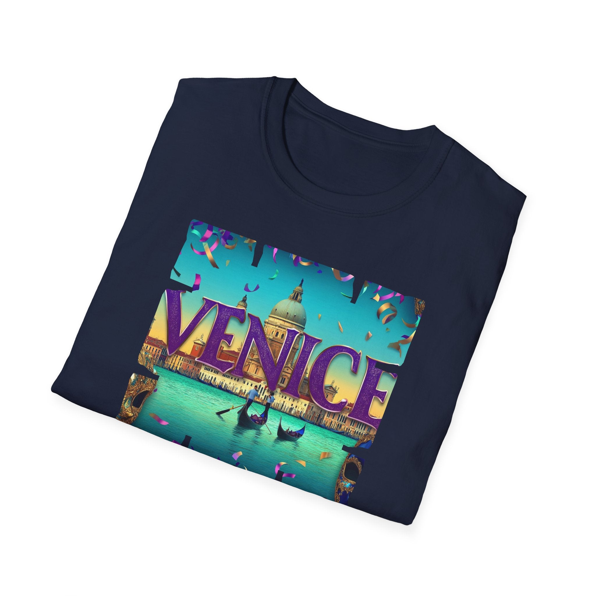 Venice Retro Travel Poster T-Shirt | Italian Canal Gondola Design