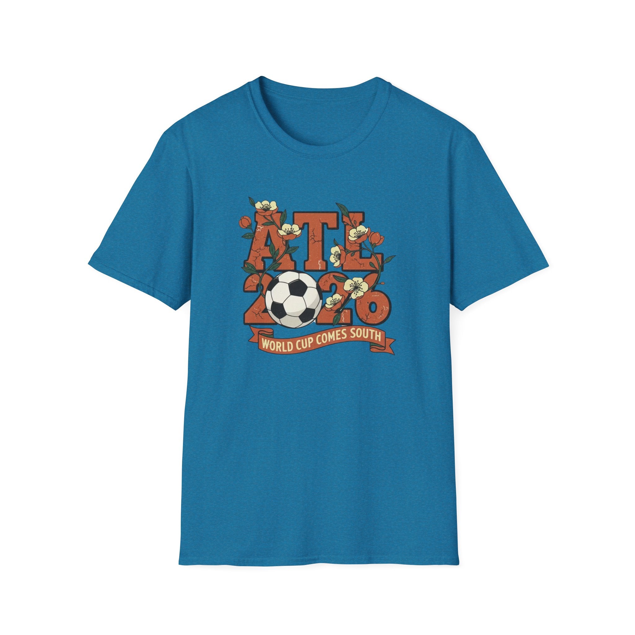 Atlanta (ATL) World Cup 2030 Soccer T-Shirt — "World Cup Comes South" Retro Design