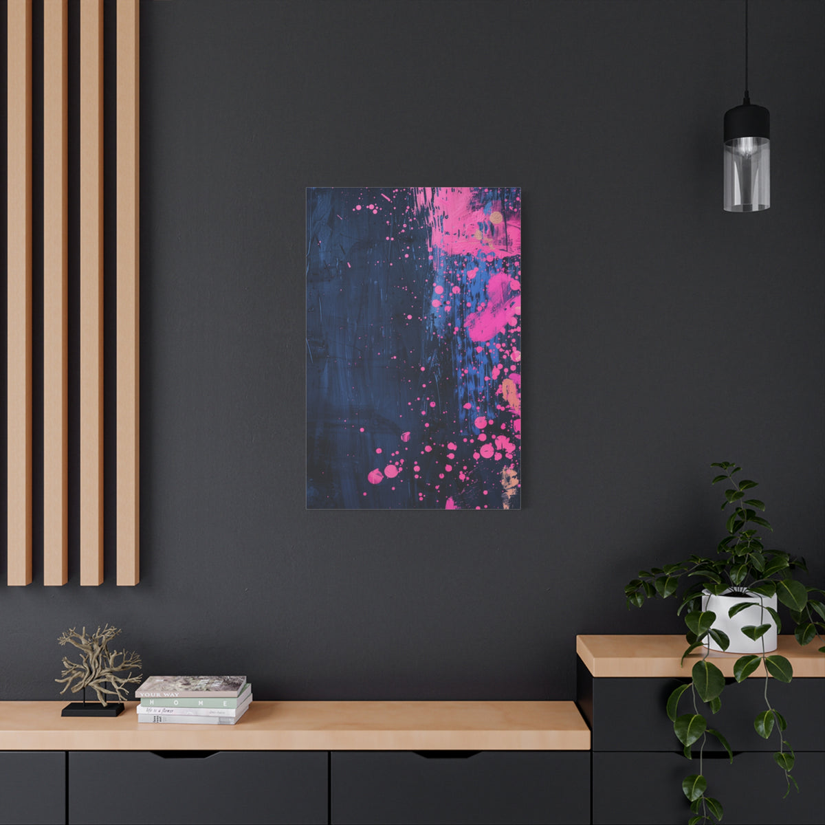 Abstract Neon Splash Canvas - Colour field painting inspired by Tokyo and Japanese artistic heritage