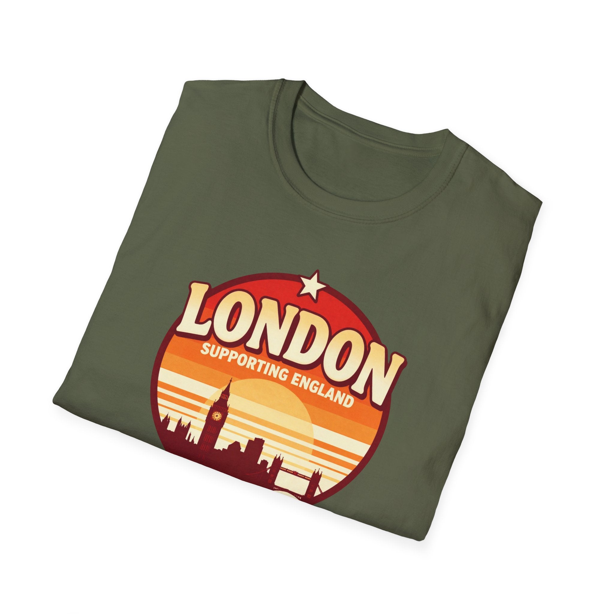 London Skyline T‑Shirt — Supporting England Retro Sunset Graphic