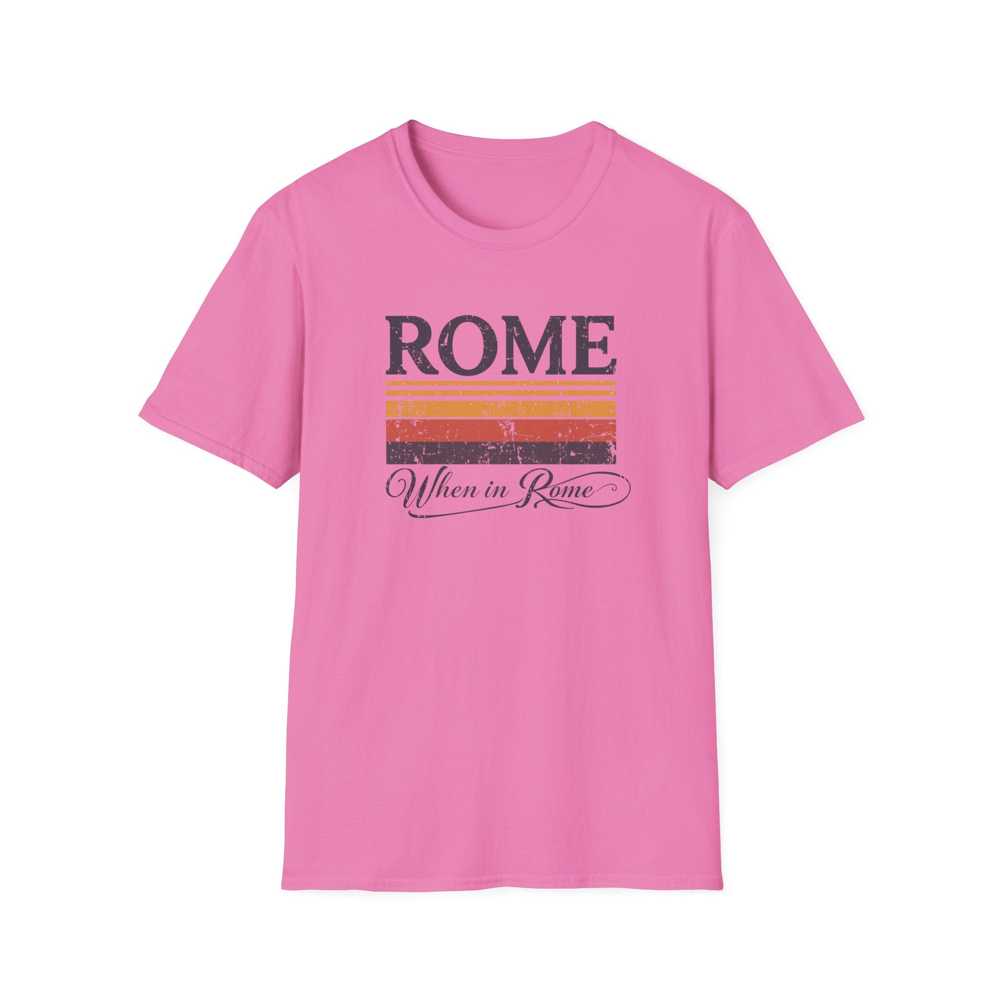 Rome Vintage Stripes T-Shirt — "When in Rome" Travel Tee