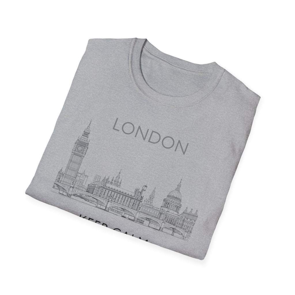 London skyline Keep Calm and Carry On T-Shirt | UK travel souvenir