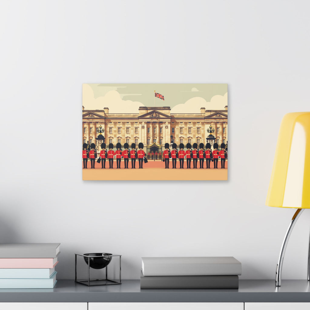 Buckingham Palace Guards Canvas Wall Art — British Royal Guard Illustration