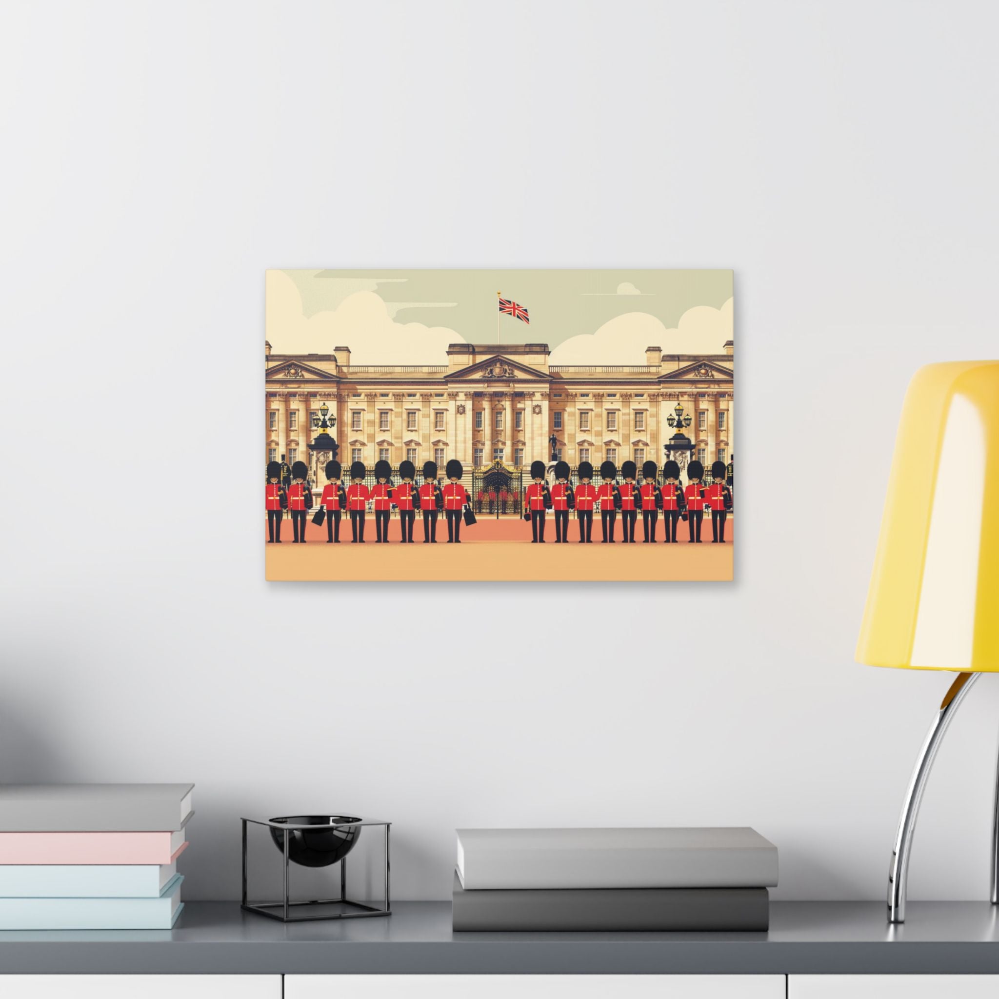 Buckingham Palace Guards Canvas Wall Art — British Royal Guard Illustration