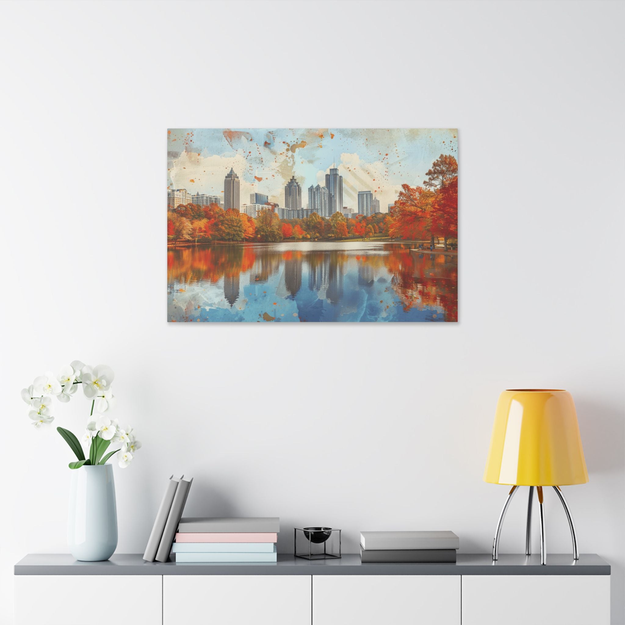 Atlanta Midtown Skyline - Piedmont Park - Autumn Cityscape Canvas – Fall Skyline Wall Art