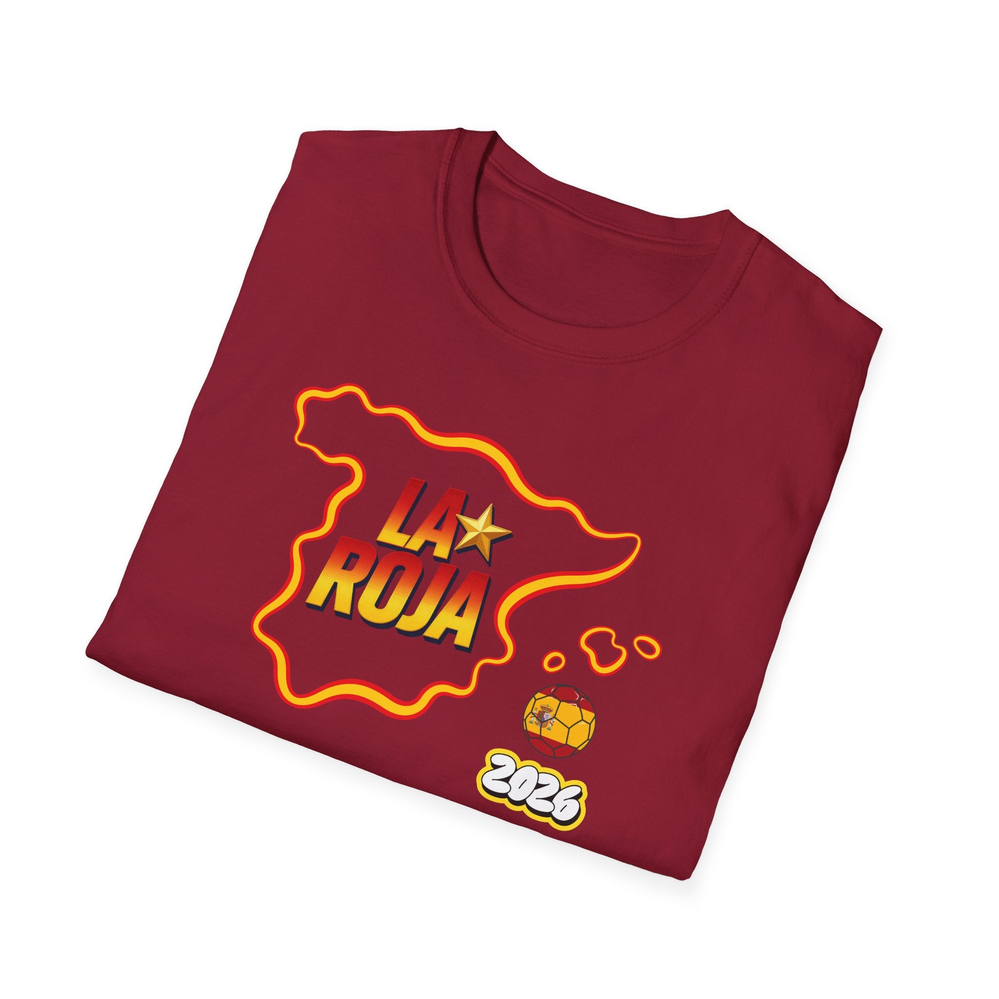La Roja Spain Map T‑Shirt – 2026 Football World Cup Fan Tee