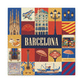 Barcelona Travel Collage Canvas