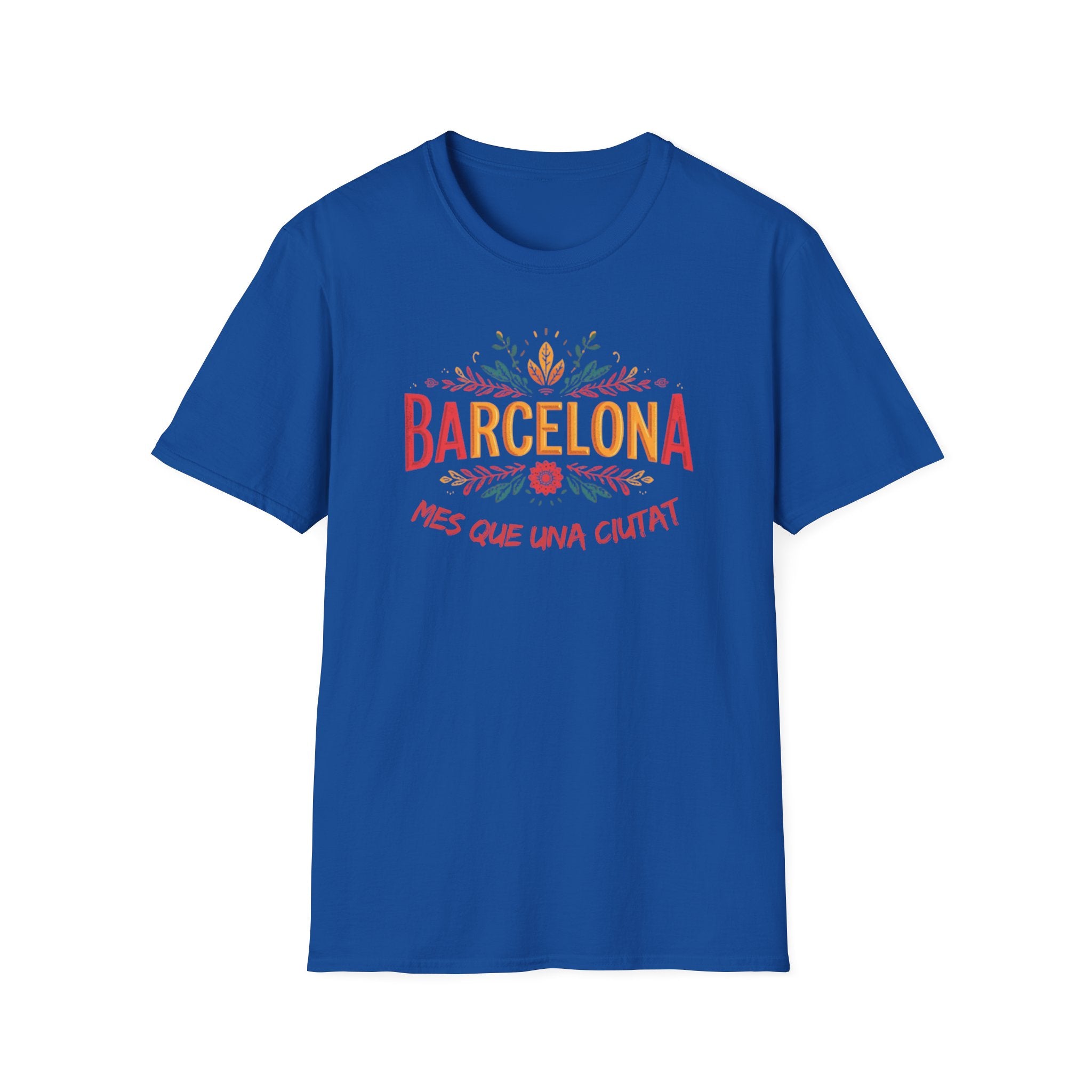 Barcelona floral script T-Shirt | Més que una ciutat, Catalonia travel tee