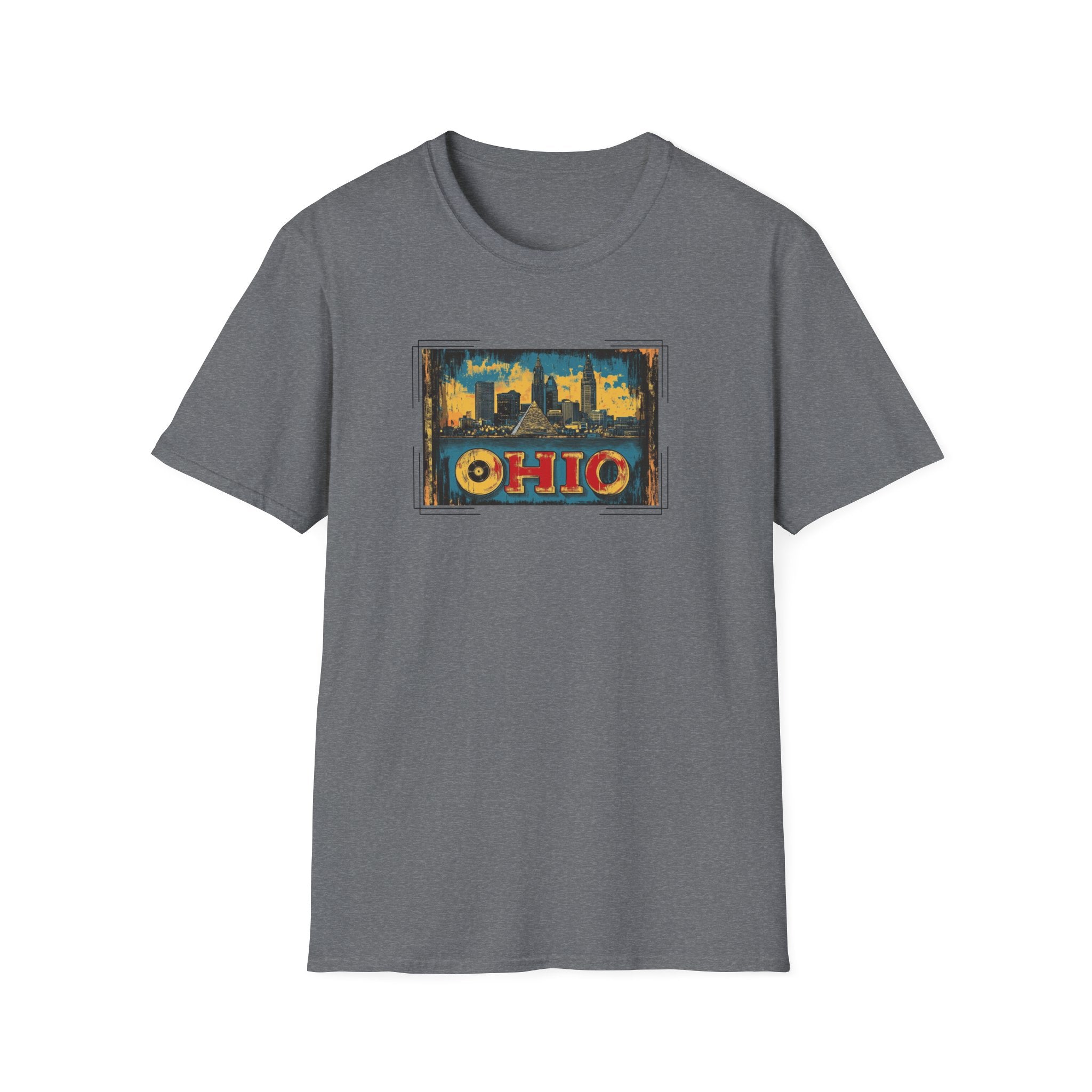 Ohio Skyline T-Shirt | Retro State Poster, Vintage Cleveland Columbus Design