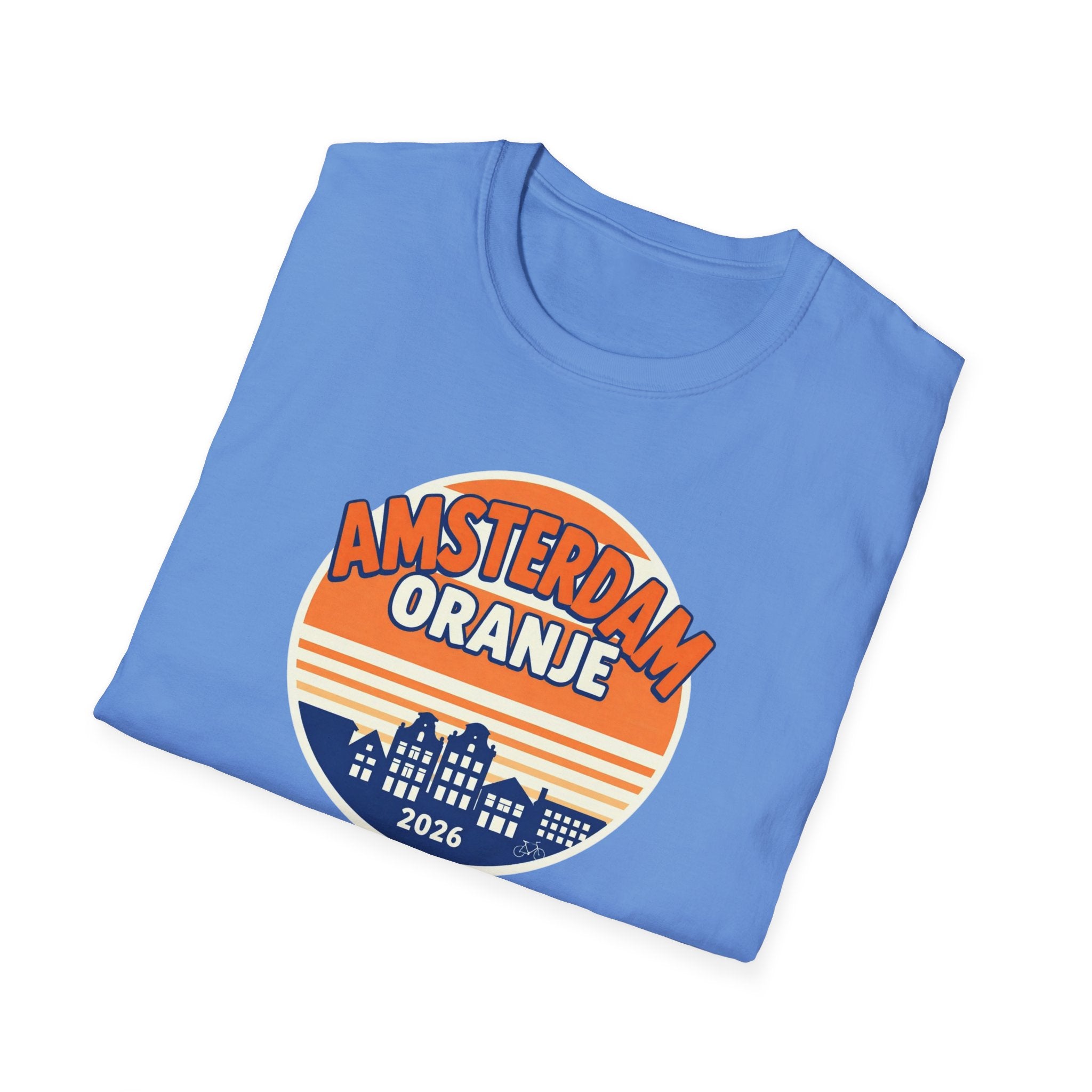 Amsterdam Oranje Vintage Skyline T-Shirt — 2026 Dutch Pride Tee