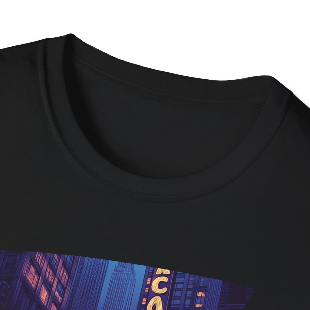 Chicago Neon Sign Brushstroke T-Shirt | City Skyline Typography