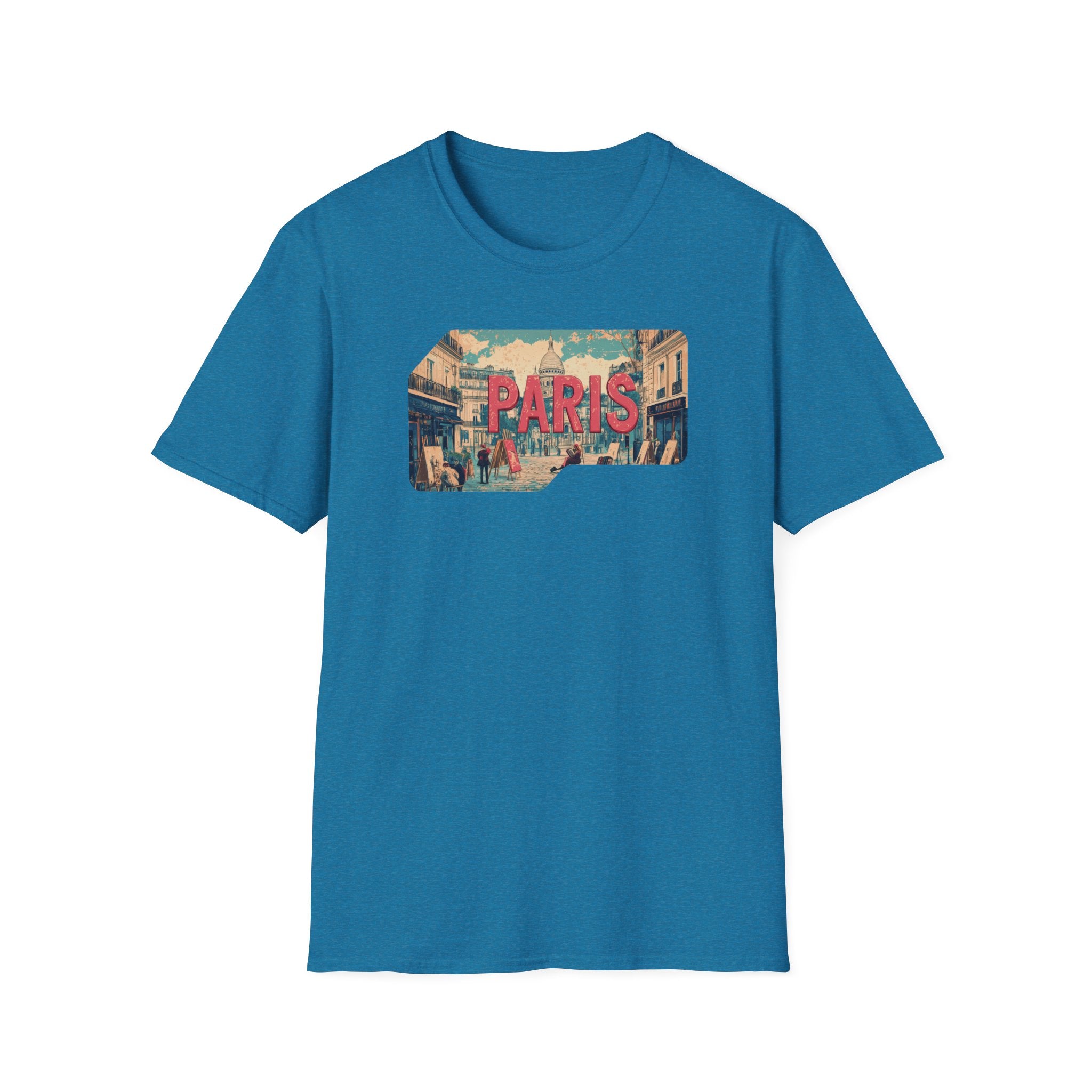 Paris Retro Street Scene T-Shirt | Vintage Parisian Graphic