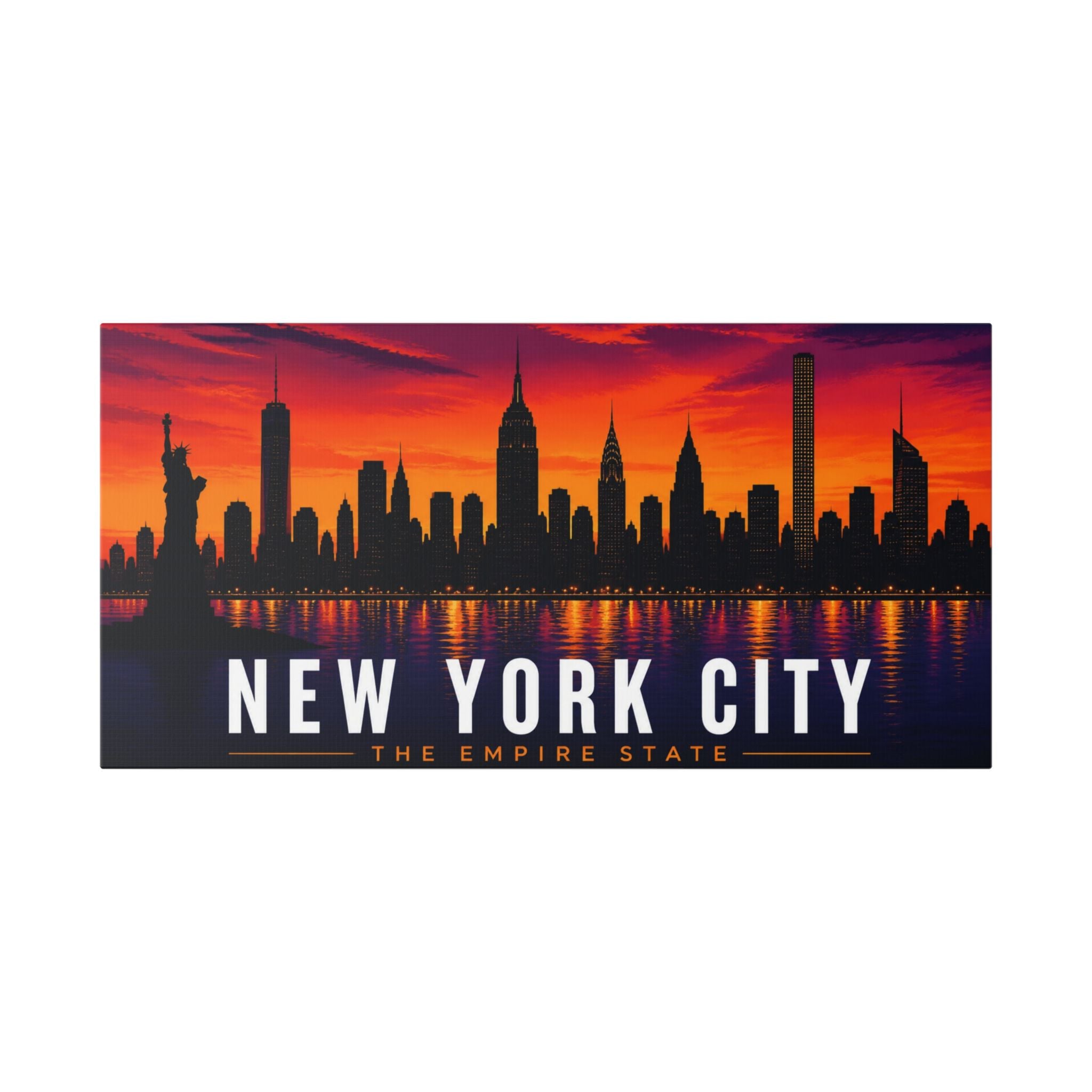 New York City Skyline Canvas Art – 'New York City The Empire State' Stretched Wall Decor