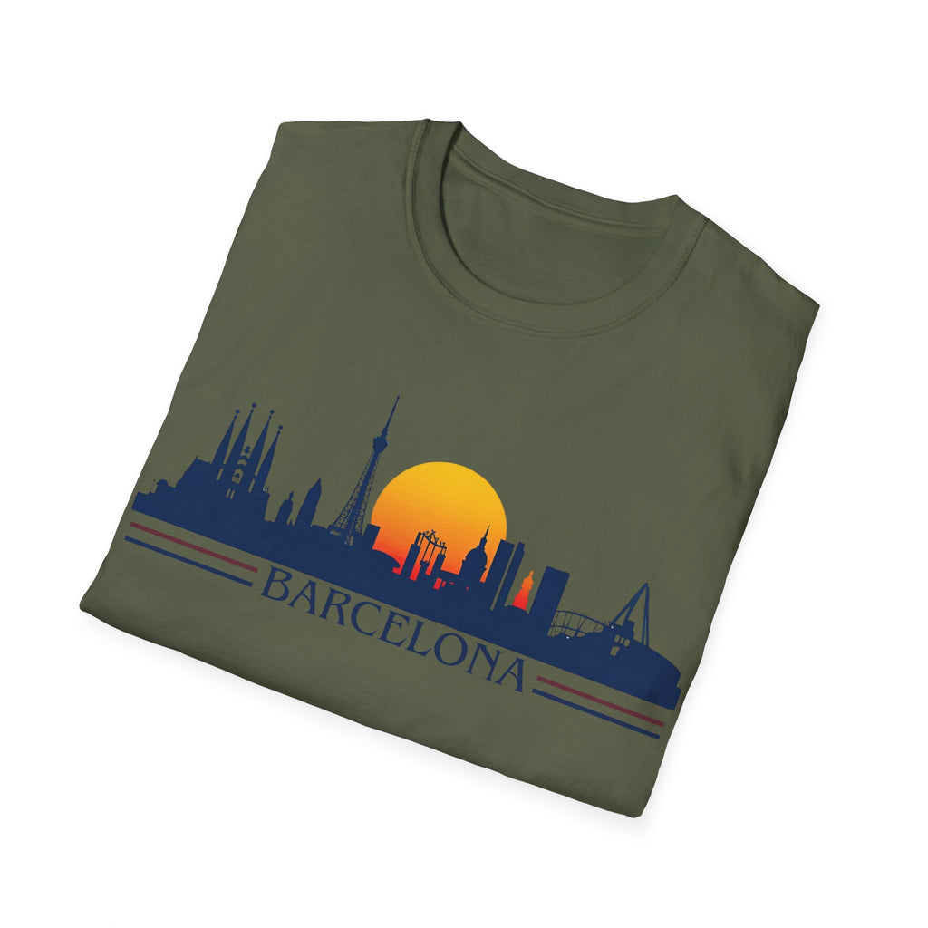 Barcelona skyline sunset T-Shirt | Spanish cityscape tee