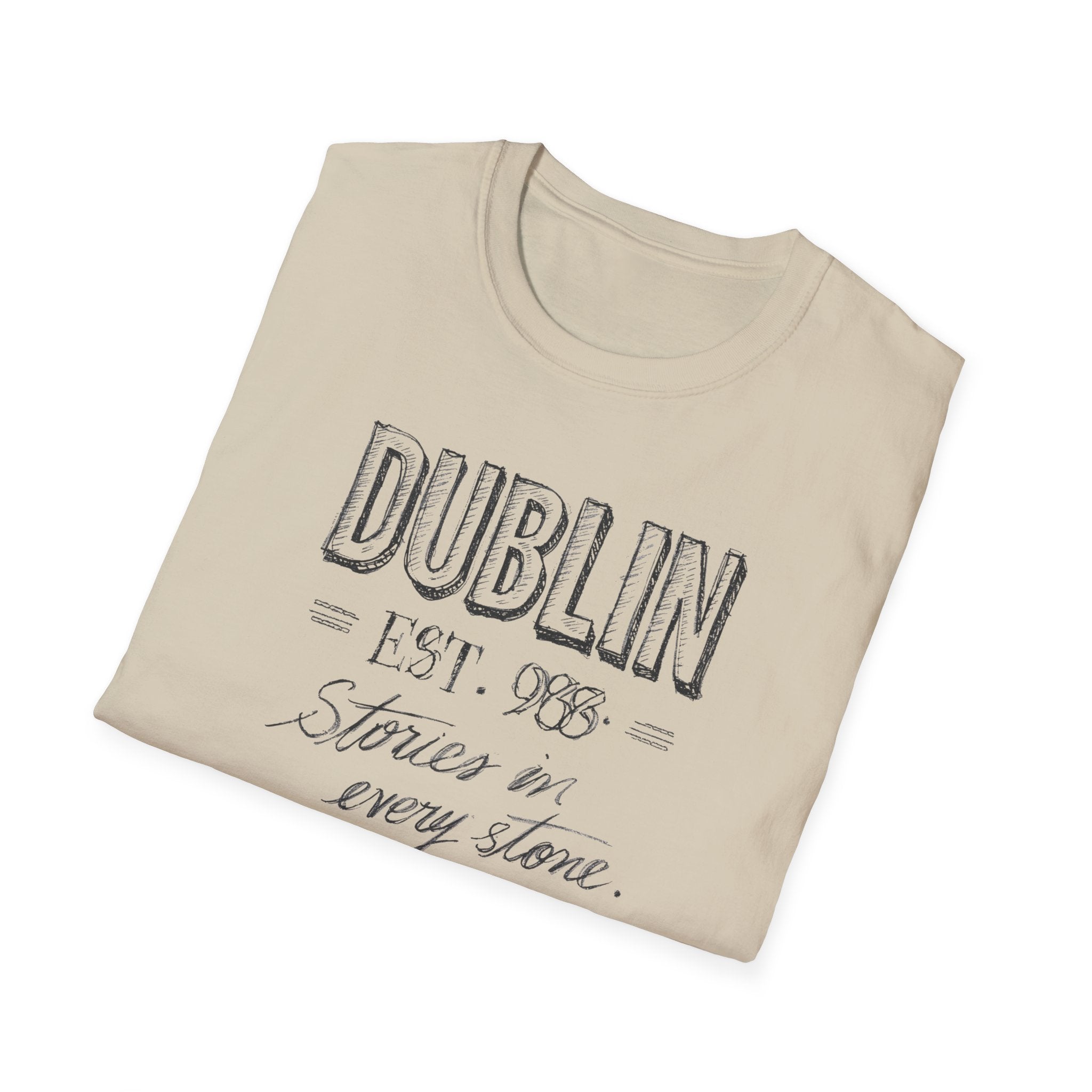 Dublin Est. 988 T-Shirt — 'Stones on Every Stone' Vintage City Tee
