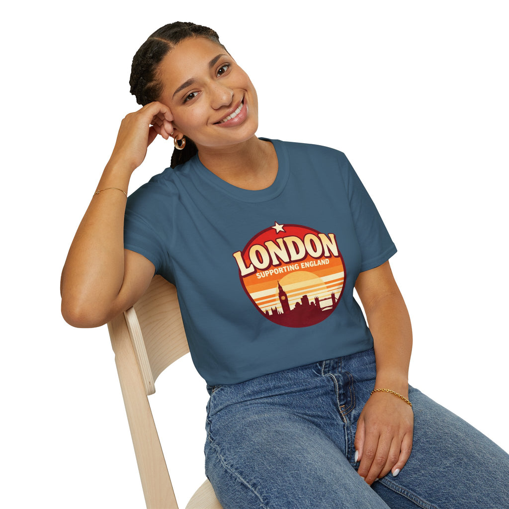 London Skyline T‑Shirt — Supporting England Retro Sunset Graphic