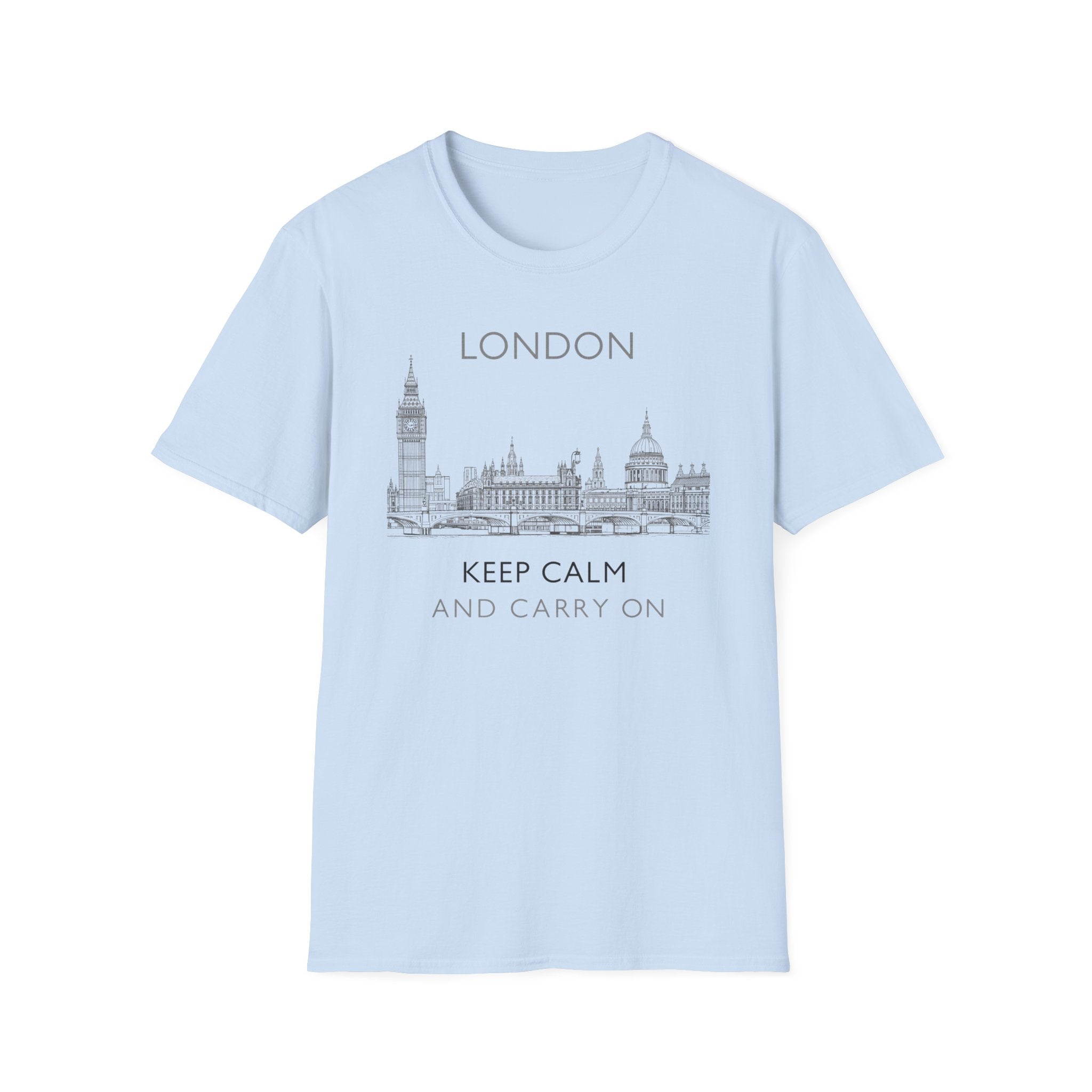 London skyline Keep Calm and Carry On T-Shirt | UK travel souvenir
