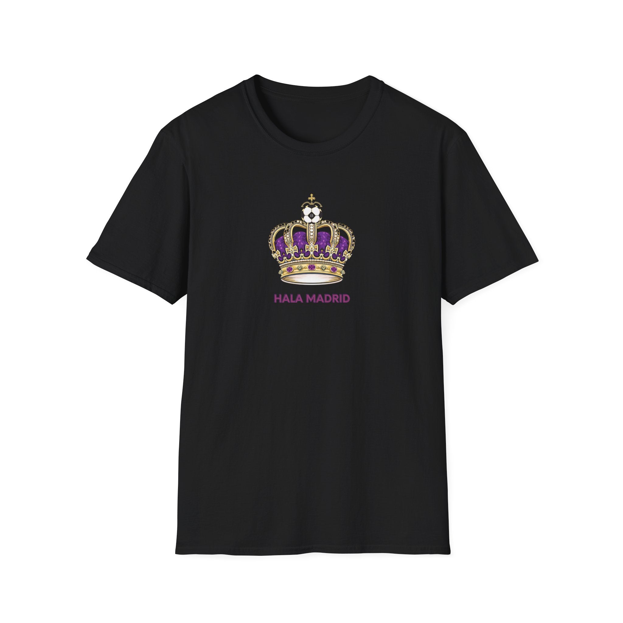 Crown with Soccer Ball Hala Madrid T-Shirt | Football Fan Tee