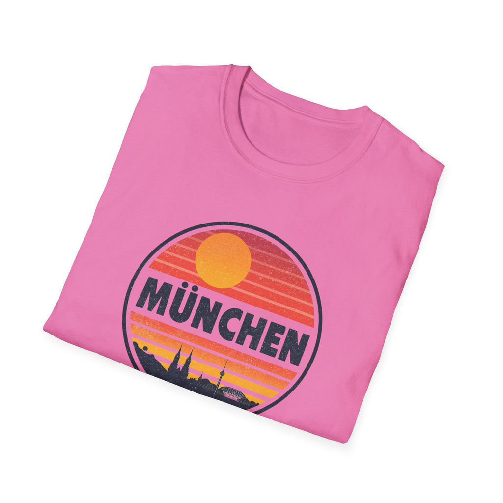 München Sunset T-Shirt — Retro Vintage Munich Skyline Tee