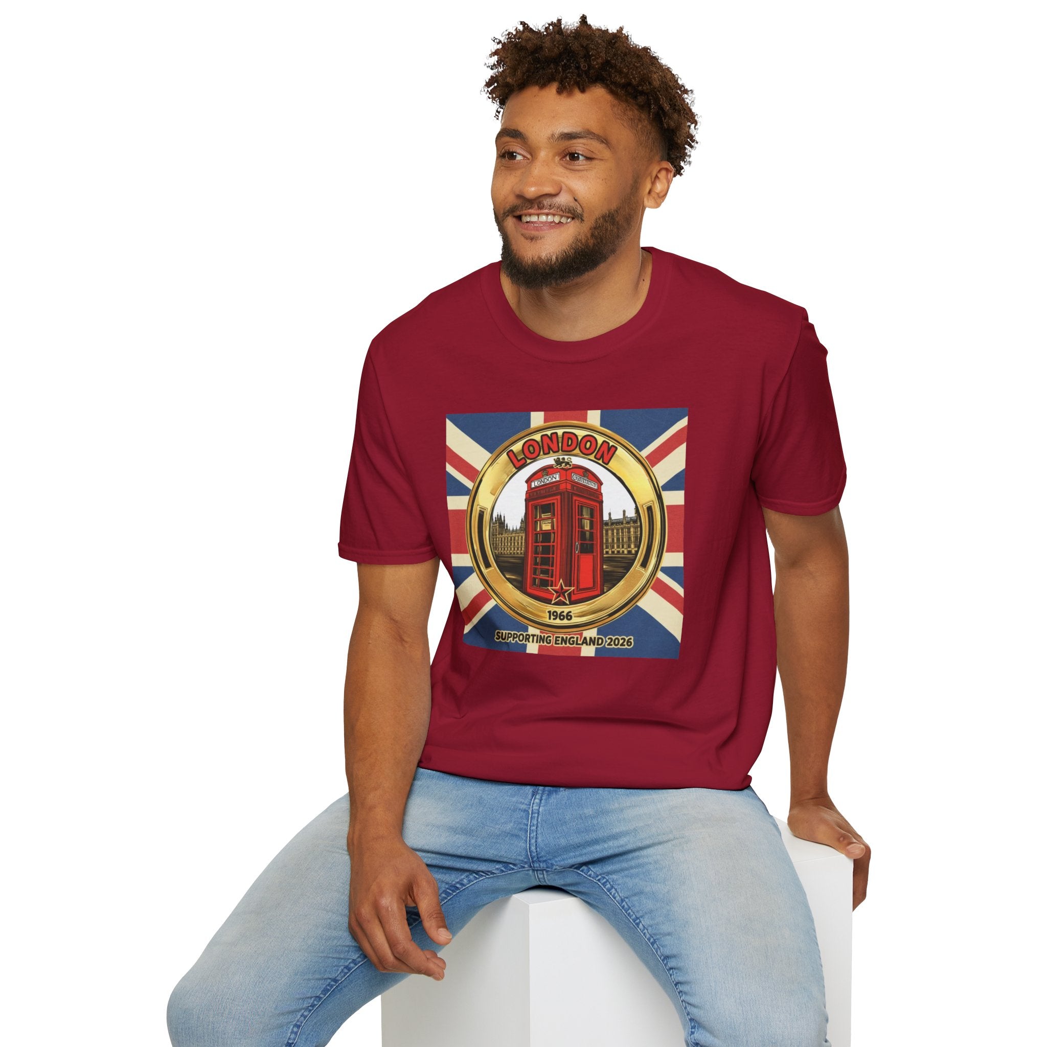 London Phone Booth T-Shirt World Cup 2026 — Vintage Union Jack Travel Supporters Tee