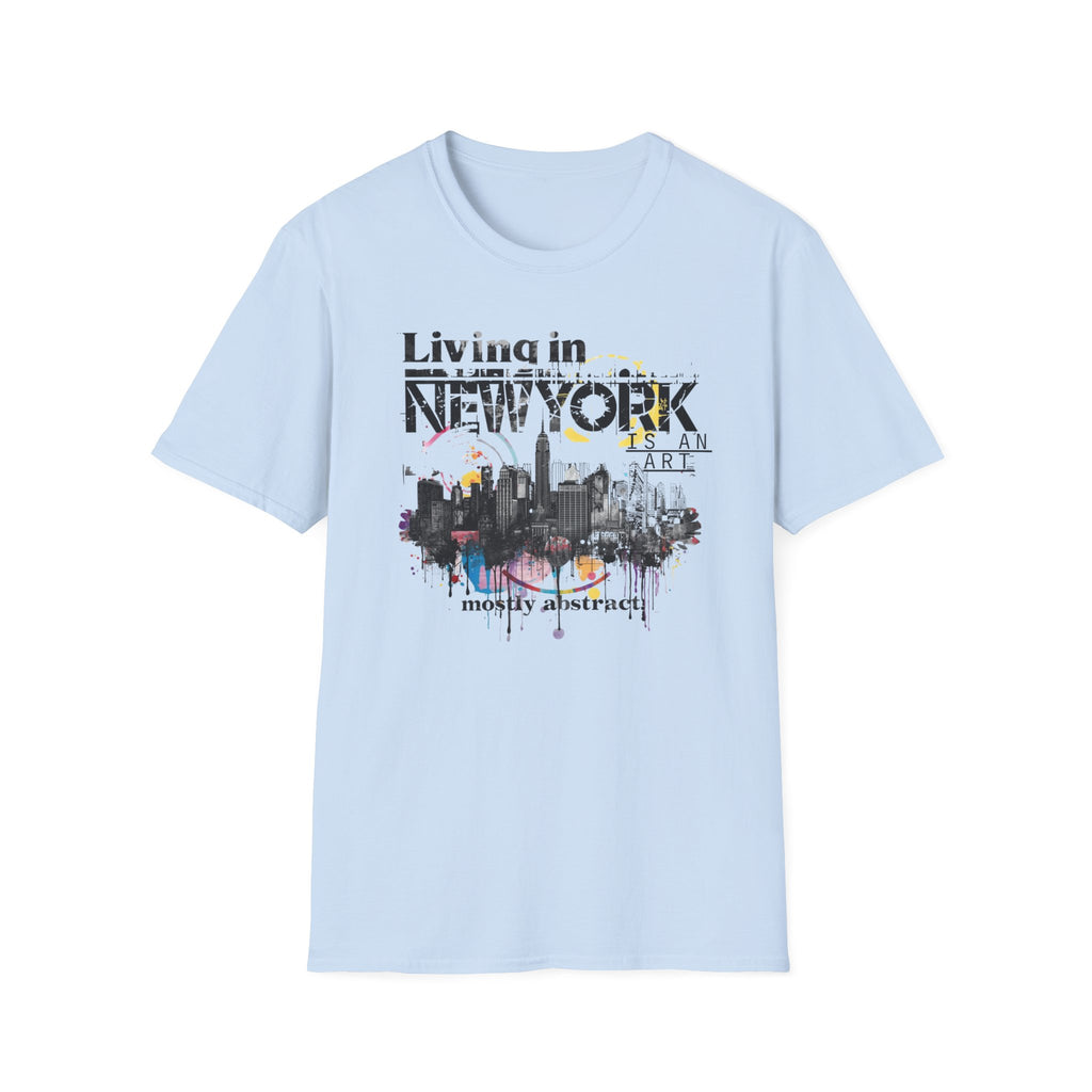 New York Skyline T-Shirt — 'Living in New York' Urban Watercolor Tee