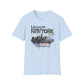 New York Skyline T-Shirt — 'Living in New York' Urban Watercolor Tee