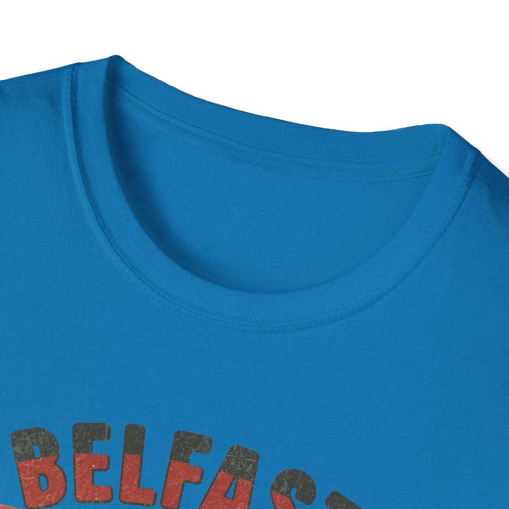 Belfast 'Completely Banjaxed' Retro Stripe T-Shirt — Vintage Irish Humor Tee
