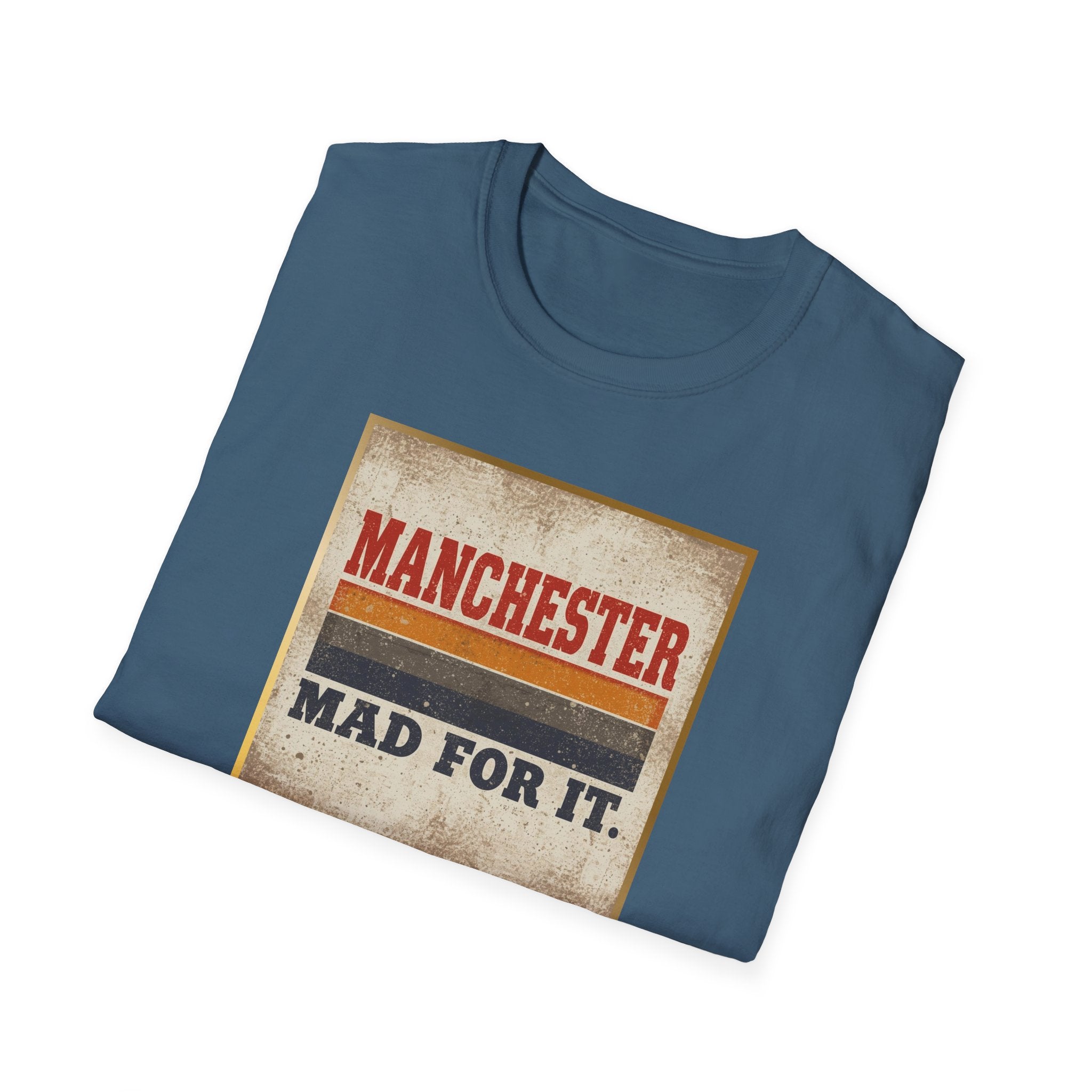 Manchester Mad For It T-Shirt — Vintage Football / City Pride Tee