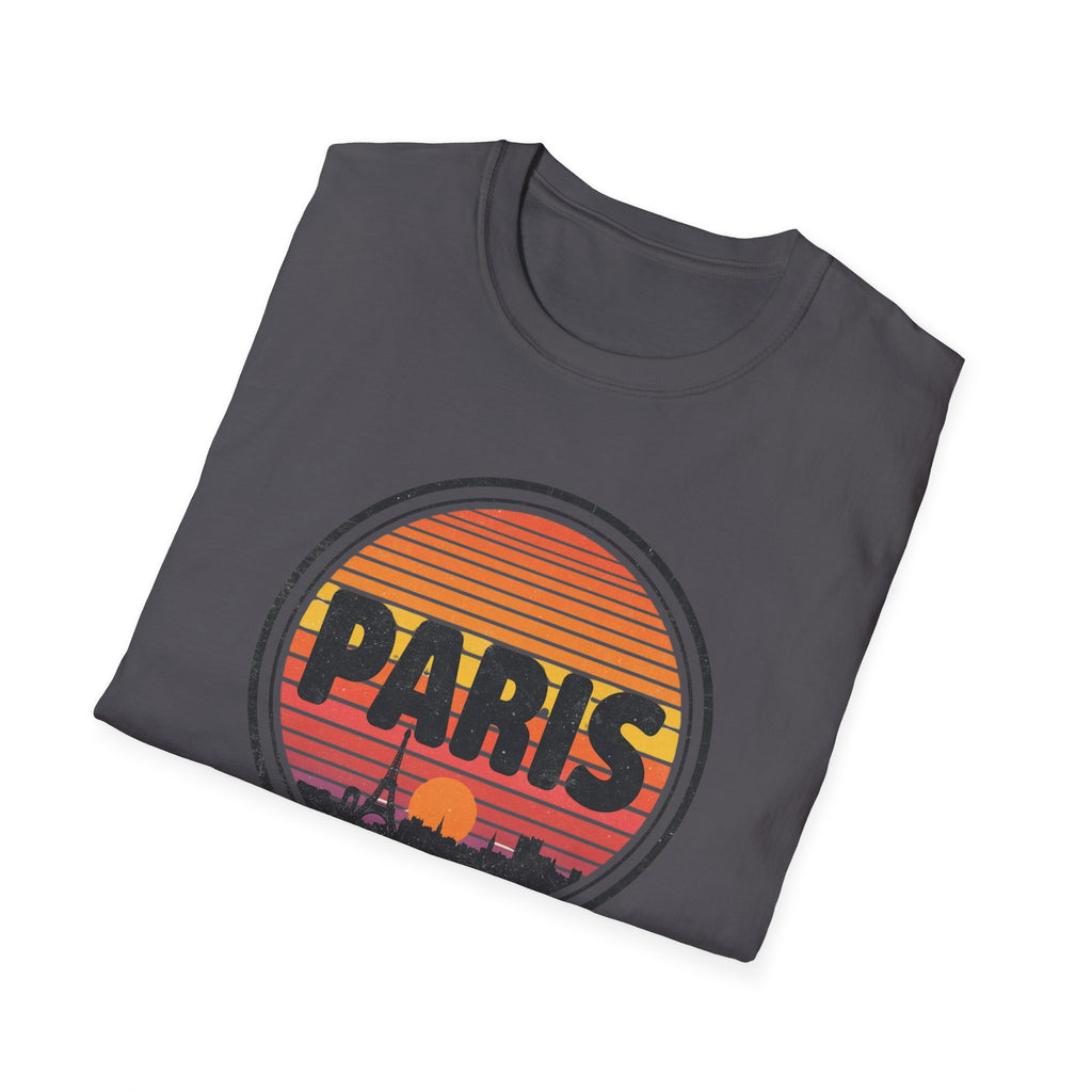 Paris Sunset T-Shirt — Retro Eiffel Tower Travel Tee