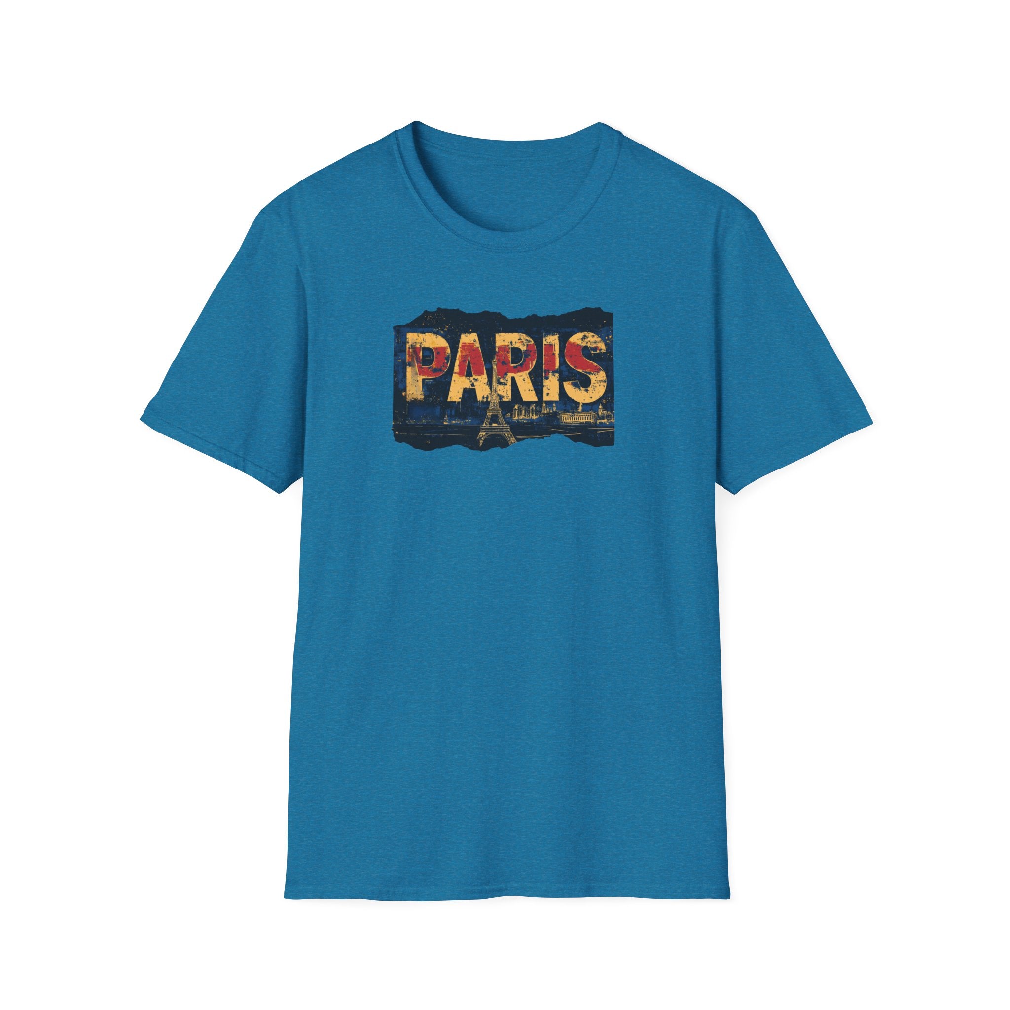 Paris Skyline Graphic T-Shirt | Vintage Textured Paris Design
