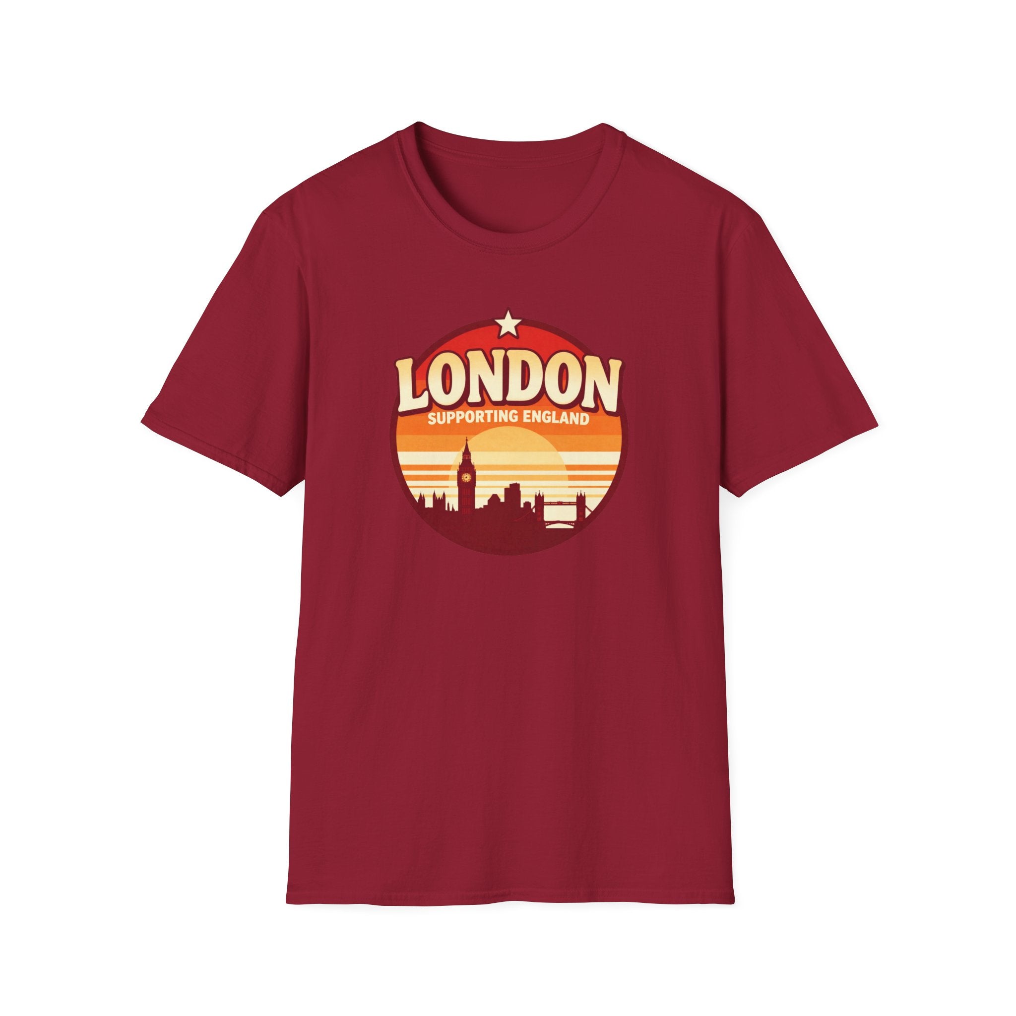 London Skyline T‑Shirt — Supporting England Retro Sunset Graphic