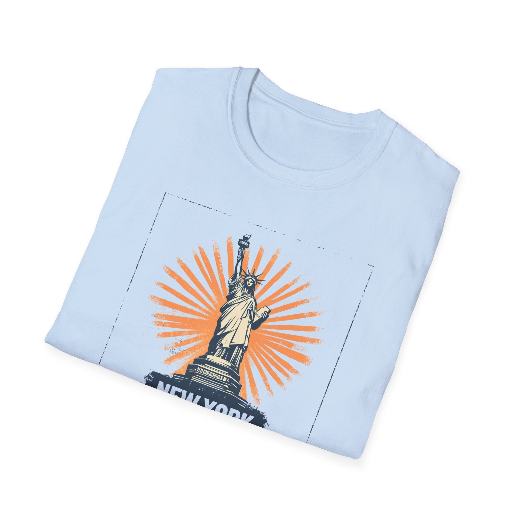 Statue of Liberty Illustration T-Shirt | New York Skyline Graphic