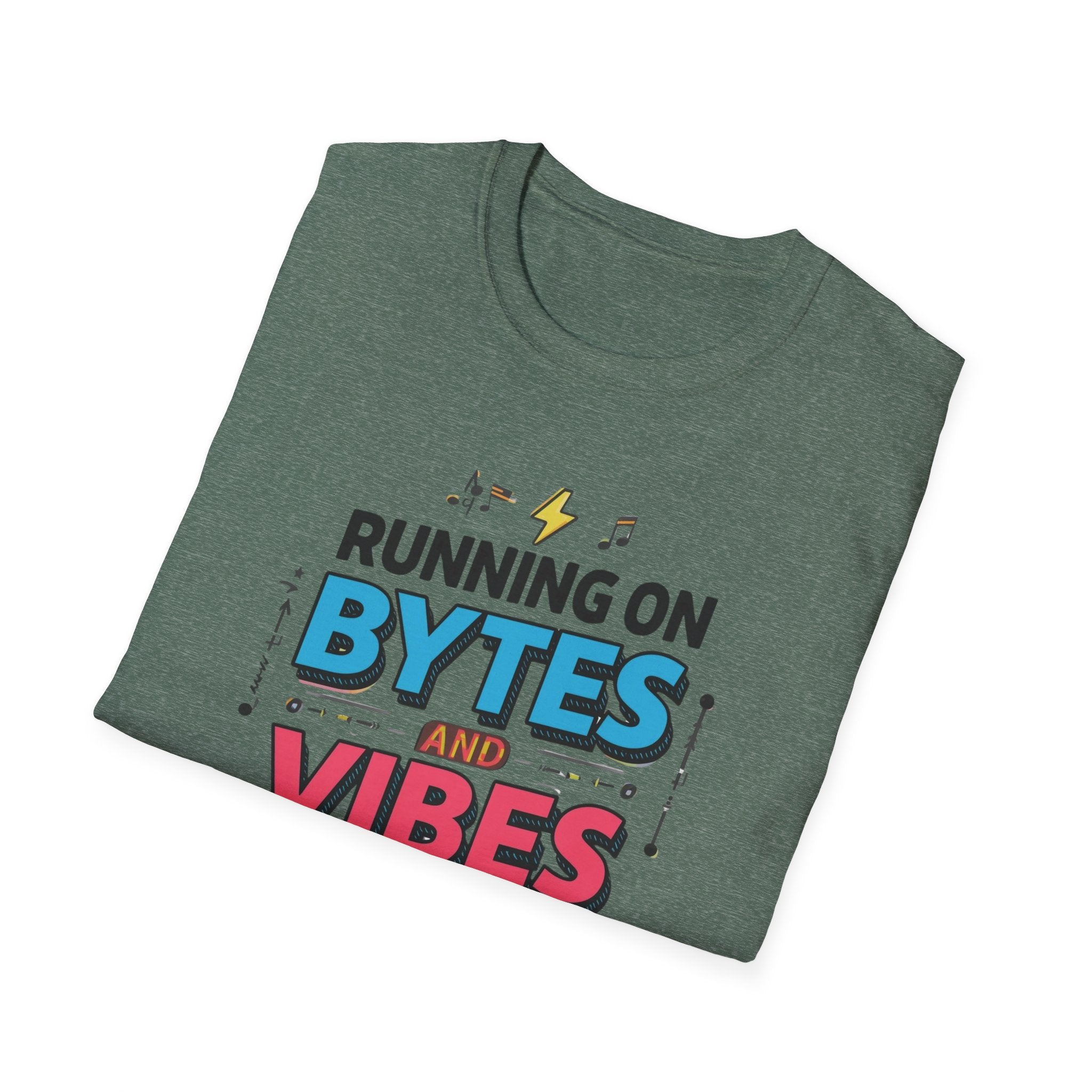 Running on Bytes and Vibes T-Shirt — Retro Tech Austin Graphic Tee