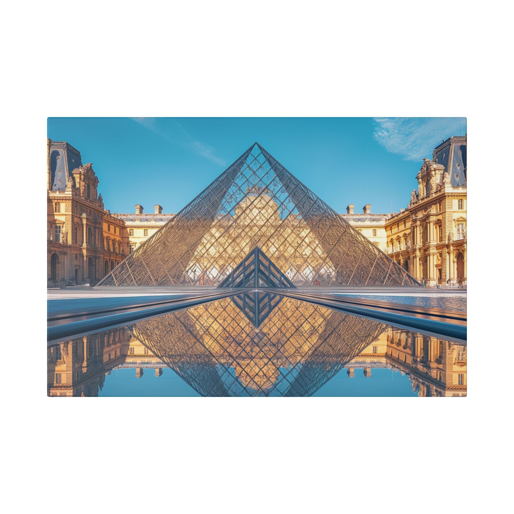 Louvre Glass Pyramid Canvas Print — Paris Travel Wall Art